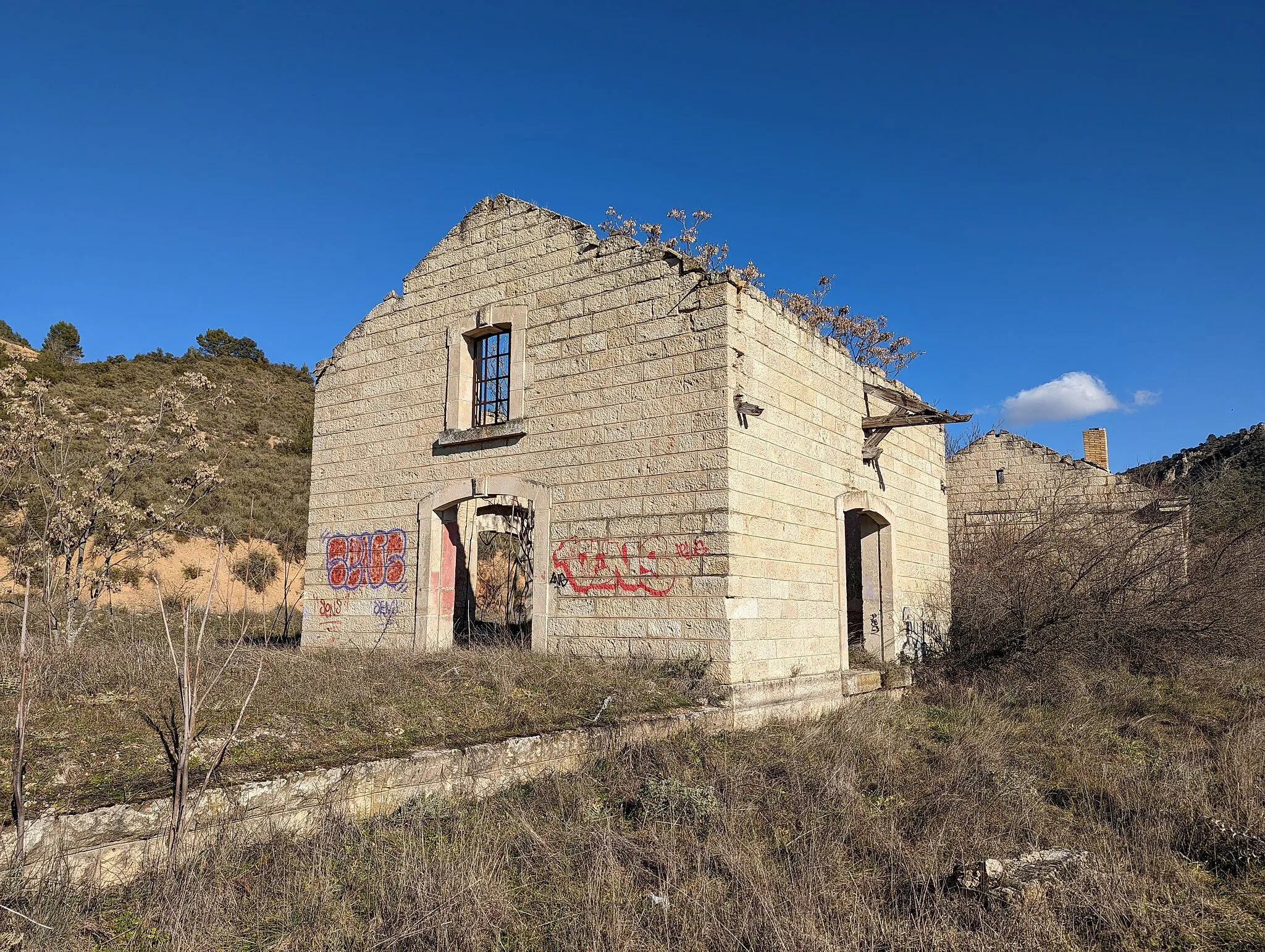 Photo showing: Antigua estación de ferrocarril de Auñón (Guadalajara, España).