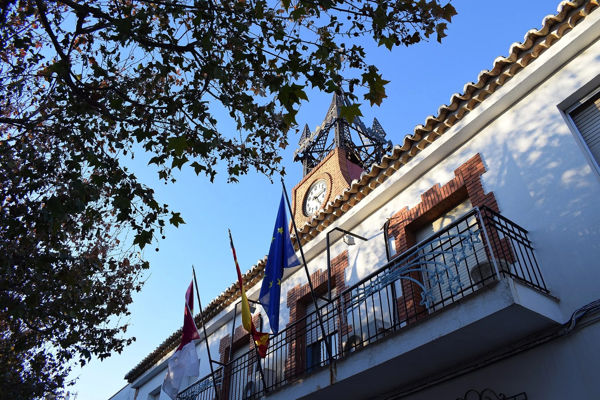 Photo showing: Vista Reloj del Ayuntamiento con torre metálica de 1884