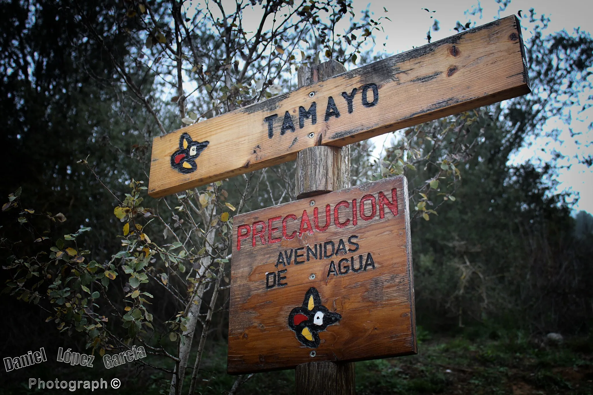 Photo showing: Letrero para confirmar nuestra llegada a Tamayo