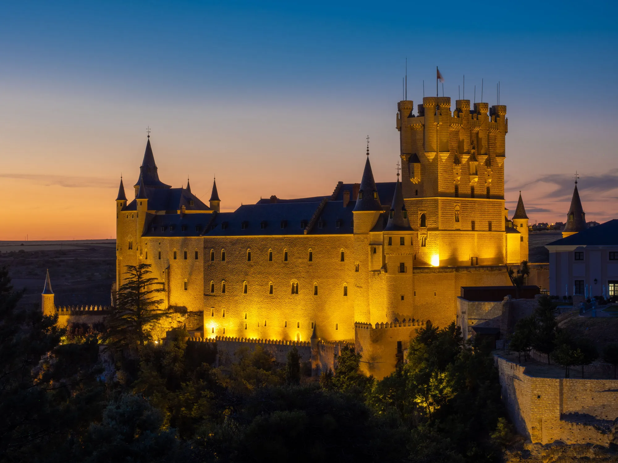 Photo showing: Fotografía nocturna del Alcázar de Segovia