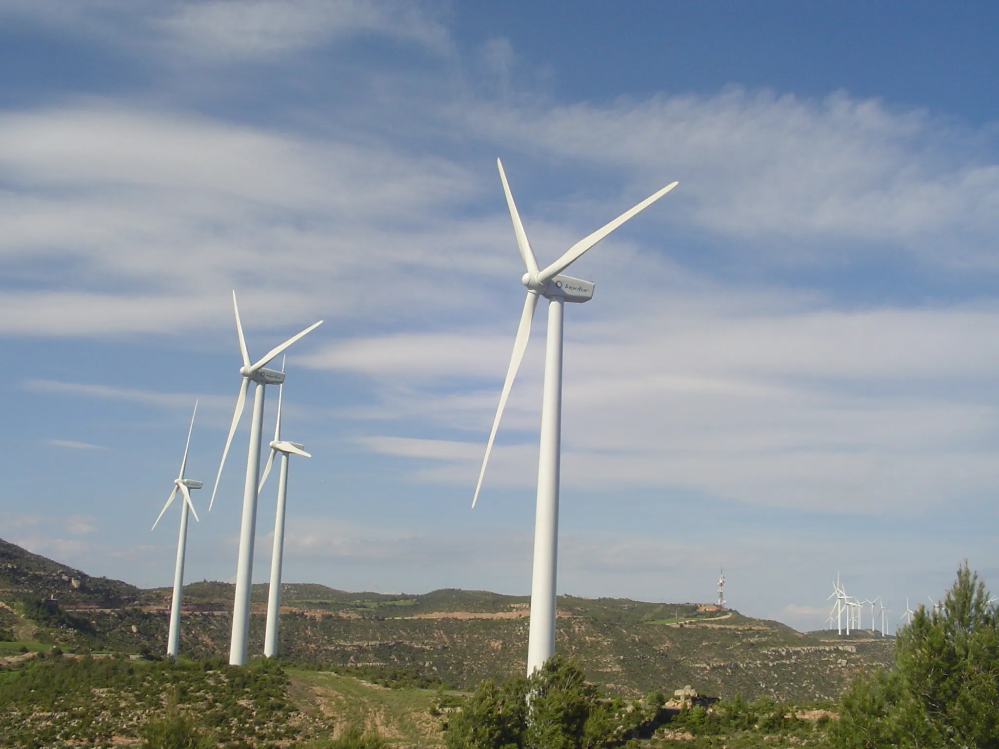 Photo showing: Parc Eòlic de la Serra de Rubió (maig 2007)