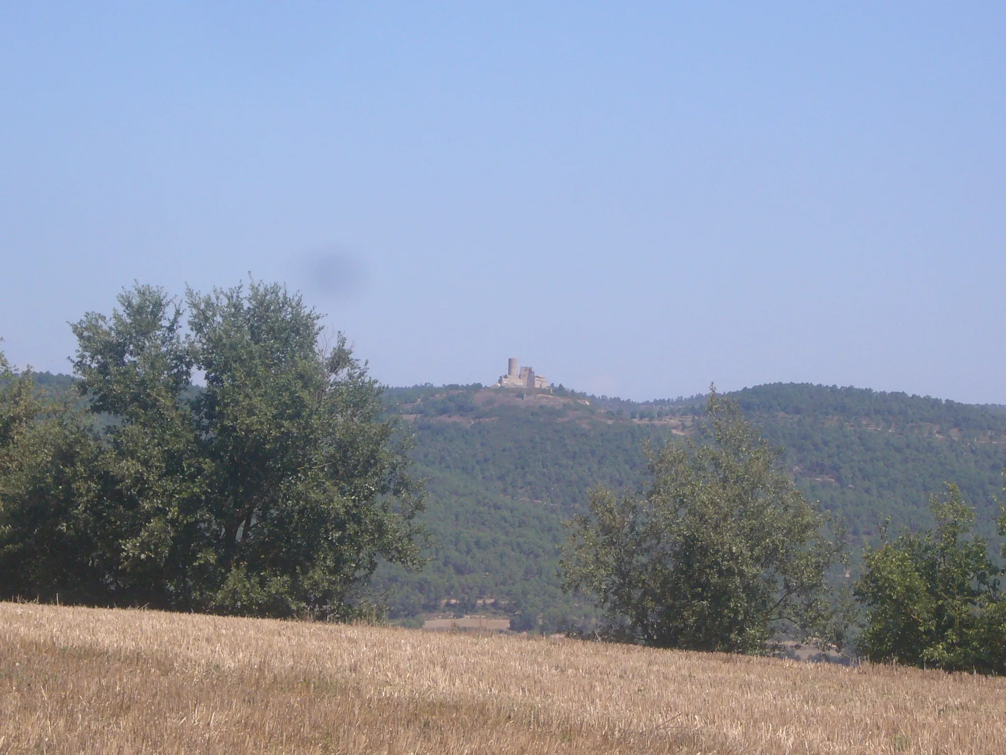 Photo showing: Turó de Boixadors, vist des de la Llavinera. Castell al cim.