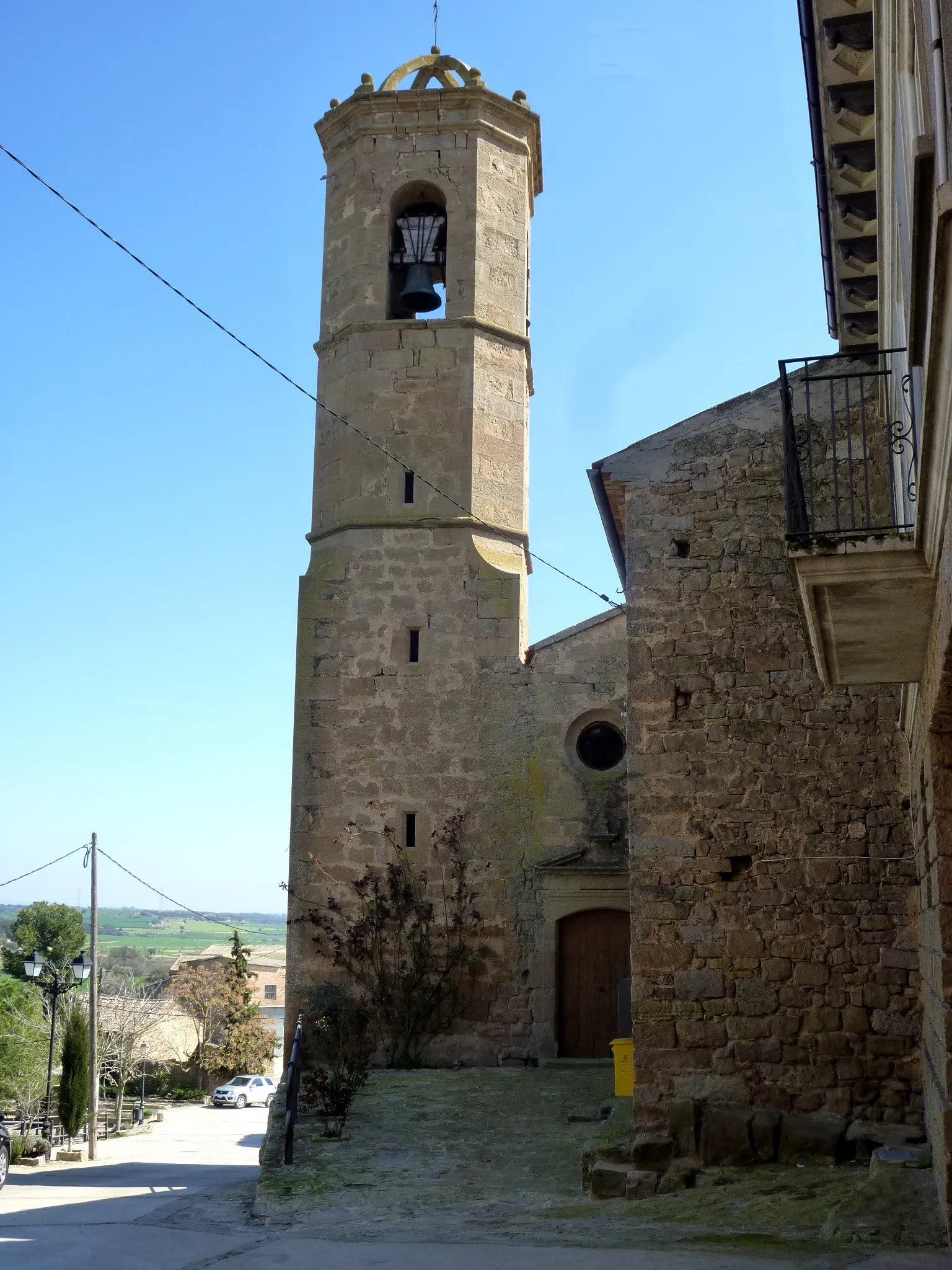 Photo showing: Esglégia parroquial de Santa Maria de Florejacs (Torrefeta i Florejacs): des de ponent