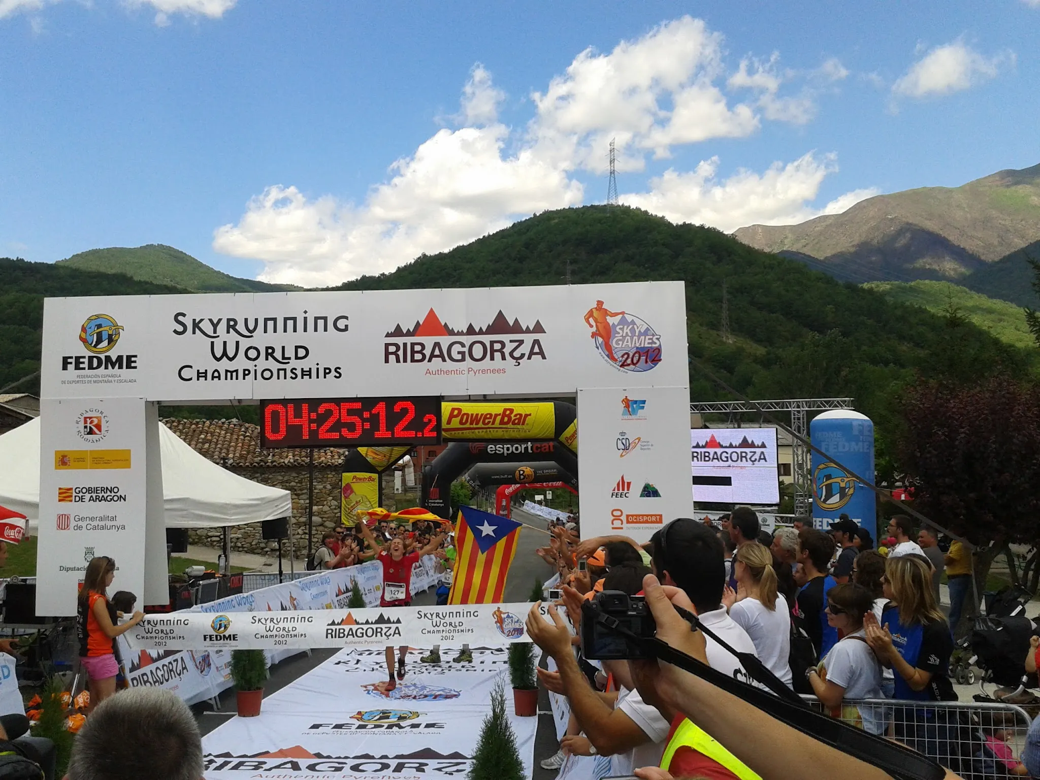 Photo showing: Catalan athlete Núria Picas at the finish line of the SkyMarathon and becoming the 2012 world champion of the discipline