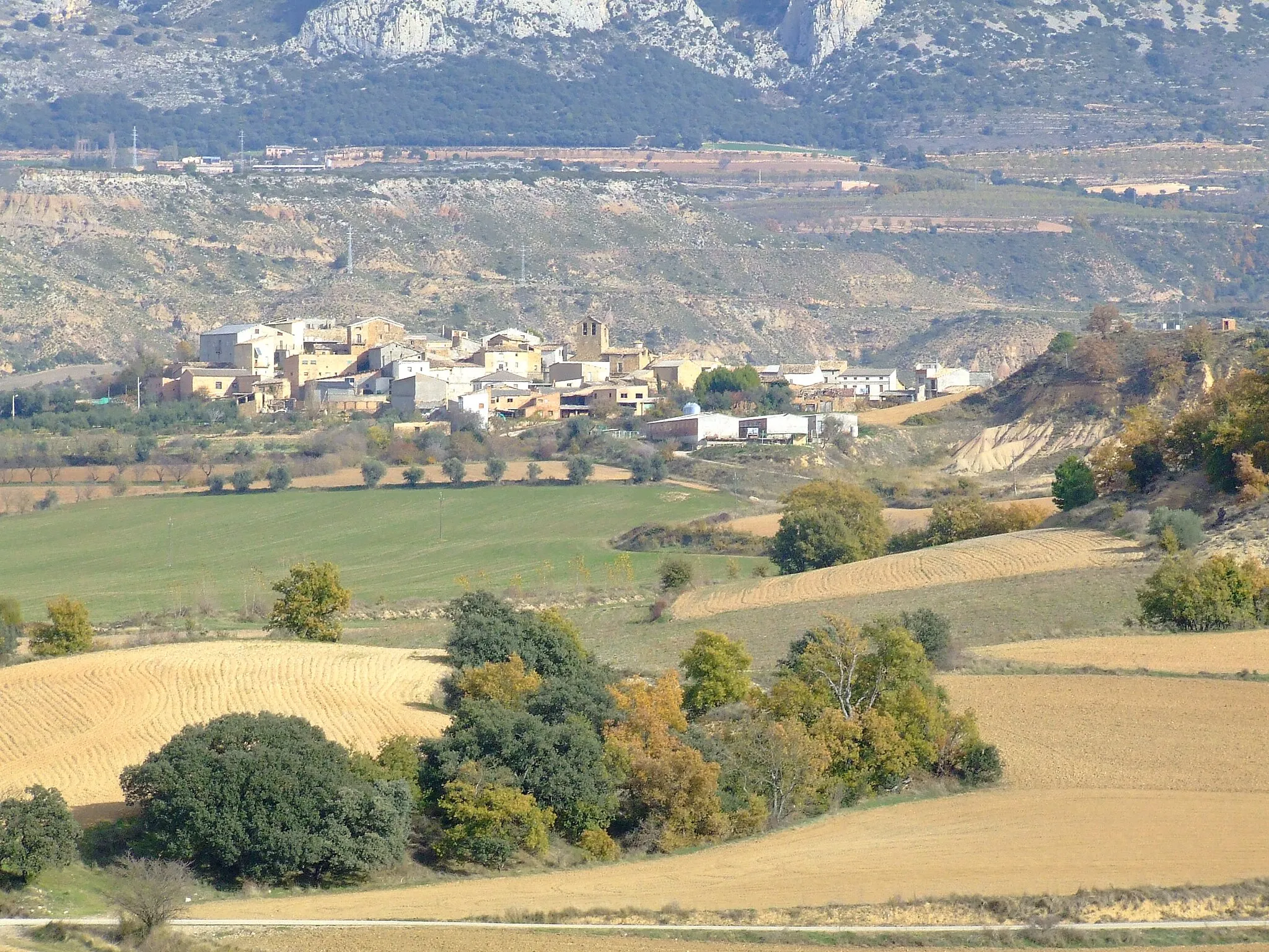 Photo showing: Sant Romà d'Abella des del Mont de Conques (Isona i Conca Dellà, Pallars Jussà)