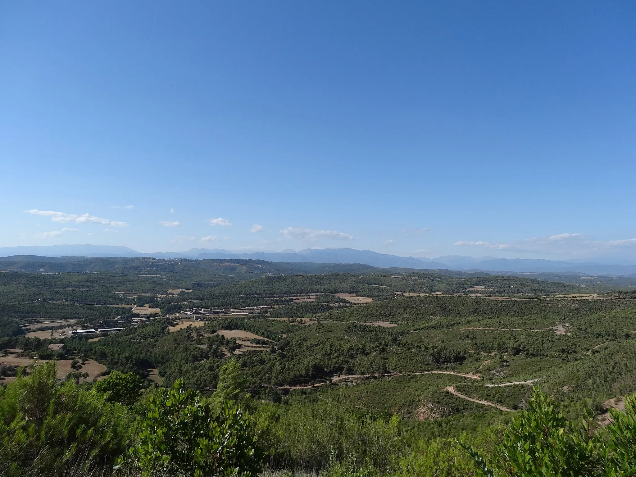 Photo showing: Port del Compte, Serra de Verdet i Serra del Cadí entre d'altres des de les muntanyes de Castellnou de Bages (juliol 2012)