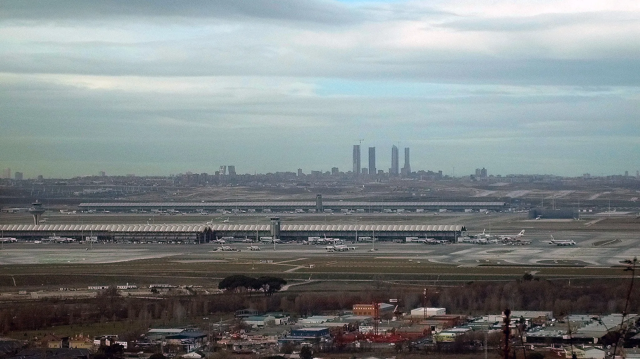 Photo showing: Panoromic view of Madrid from Paracuellos del Jarama.