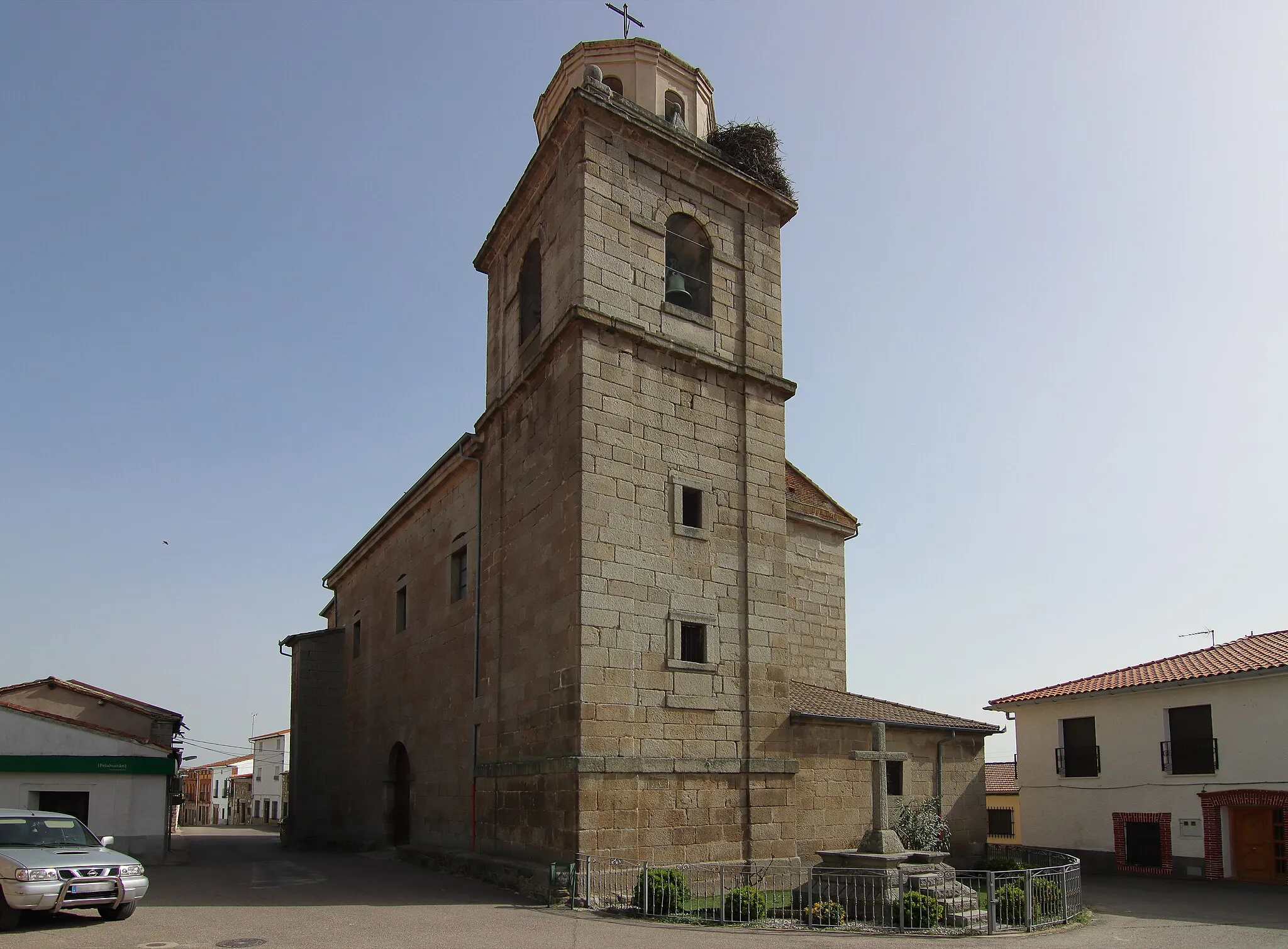 Photo showing: Iglesia de San Andrés, Pelahustán, fachada oeste, norte y torre