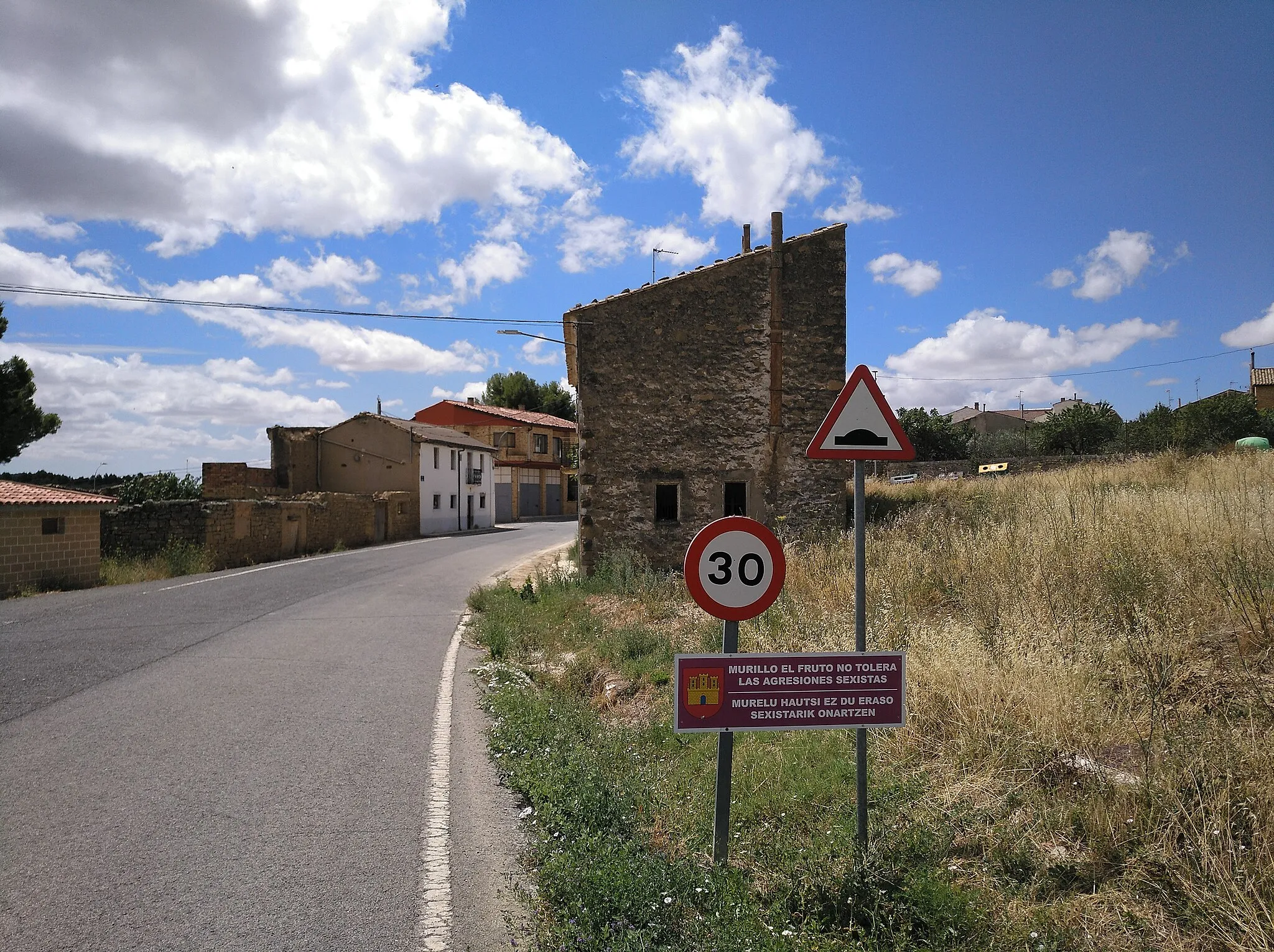 Photo showing: Entrada por carretera a Murillo el Fruto, Navarra