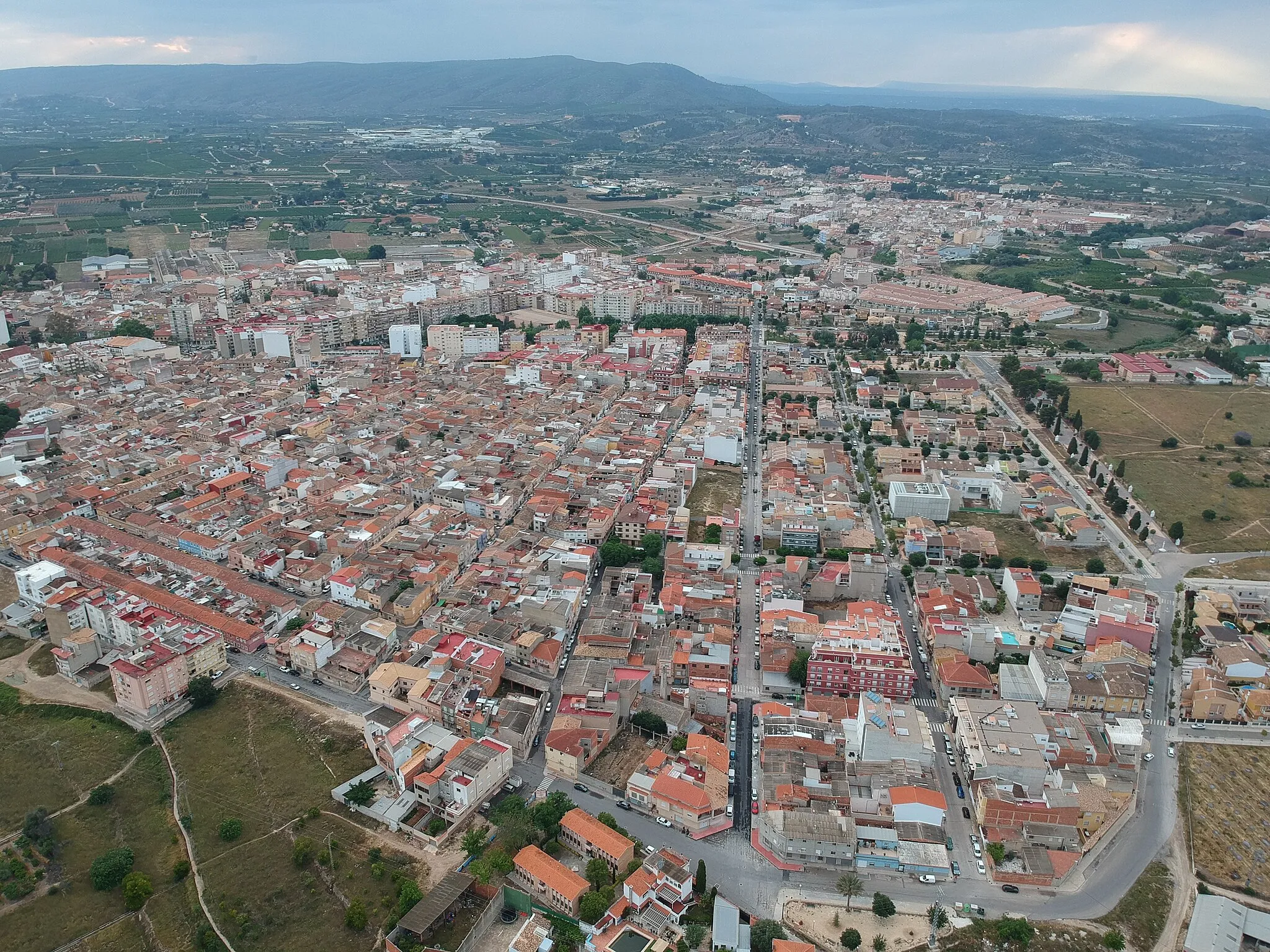 Photo showing: Dron picture of Canals and l'Alcúdia de Crespins air view from la Riba de Sagres