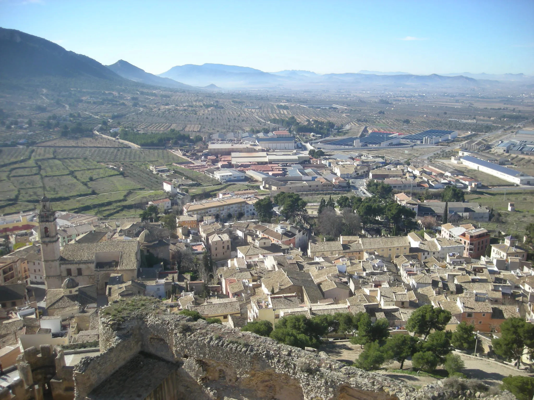 Photo showing: Biar i part del seu terme des del castell, cap al sud