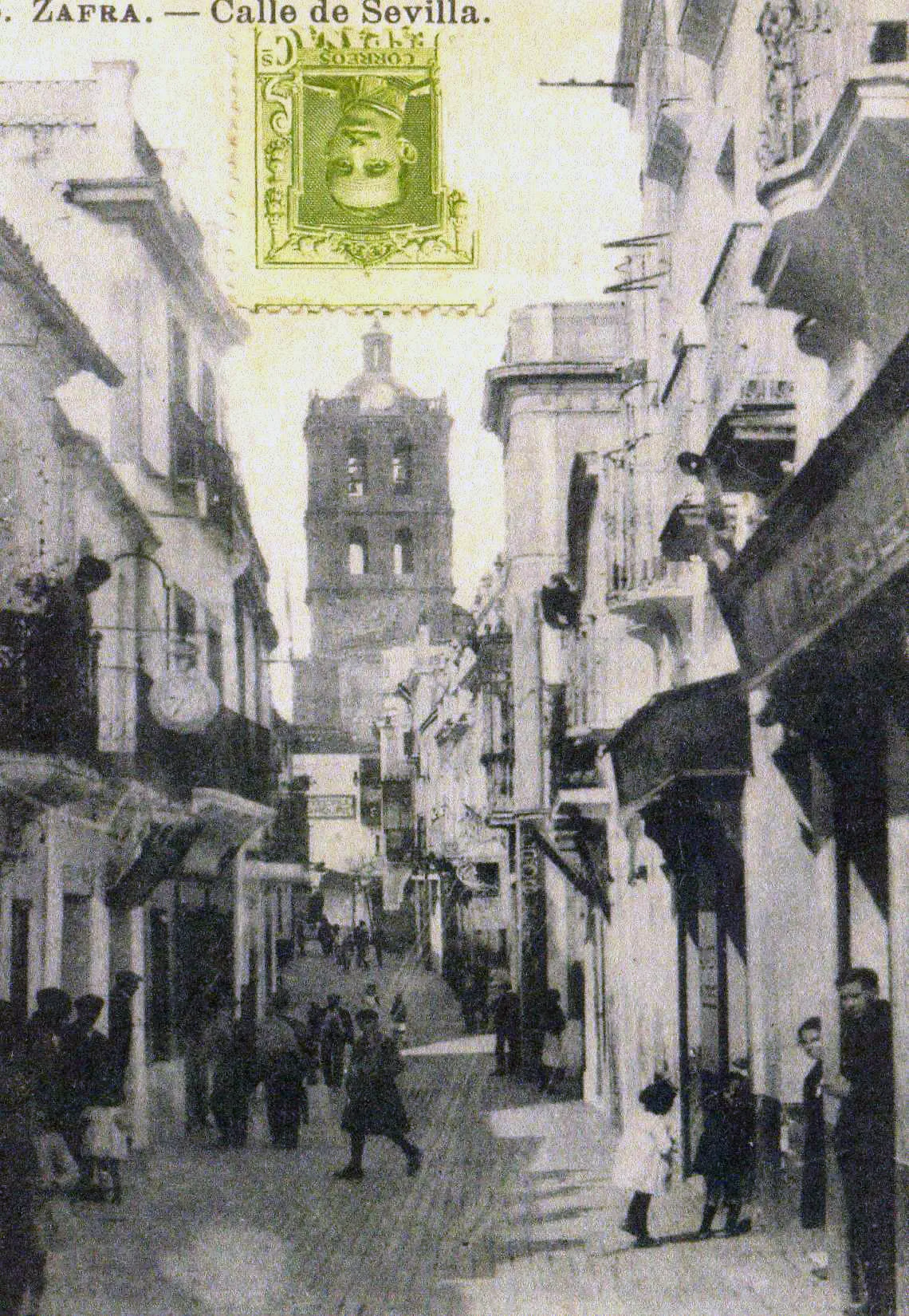 Photo showing: Calle Sevilla de Zafra a comienzos del siglo XX