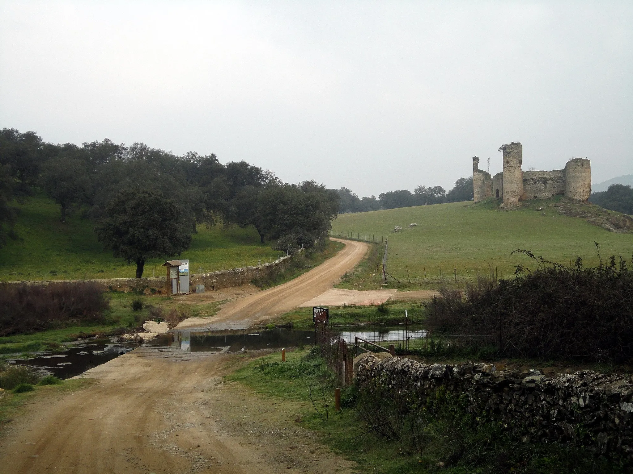 Photo showing: Ruins of Castillo de las Torres just after El Real de la Jara