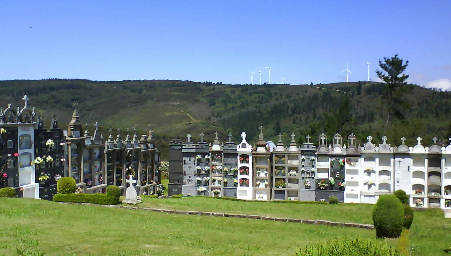 Photo showing: Vista parcial do cemiterio da parroquia do Freixo nas Pontes de García Rodríguez.