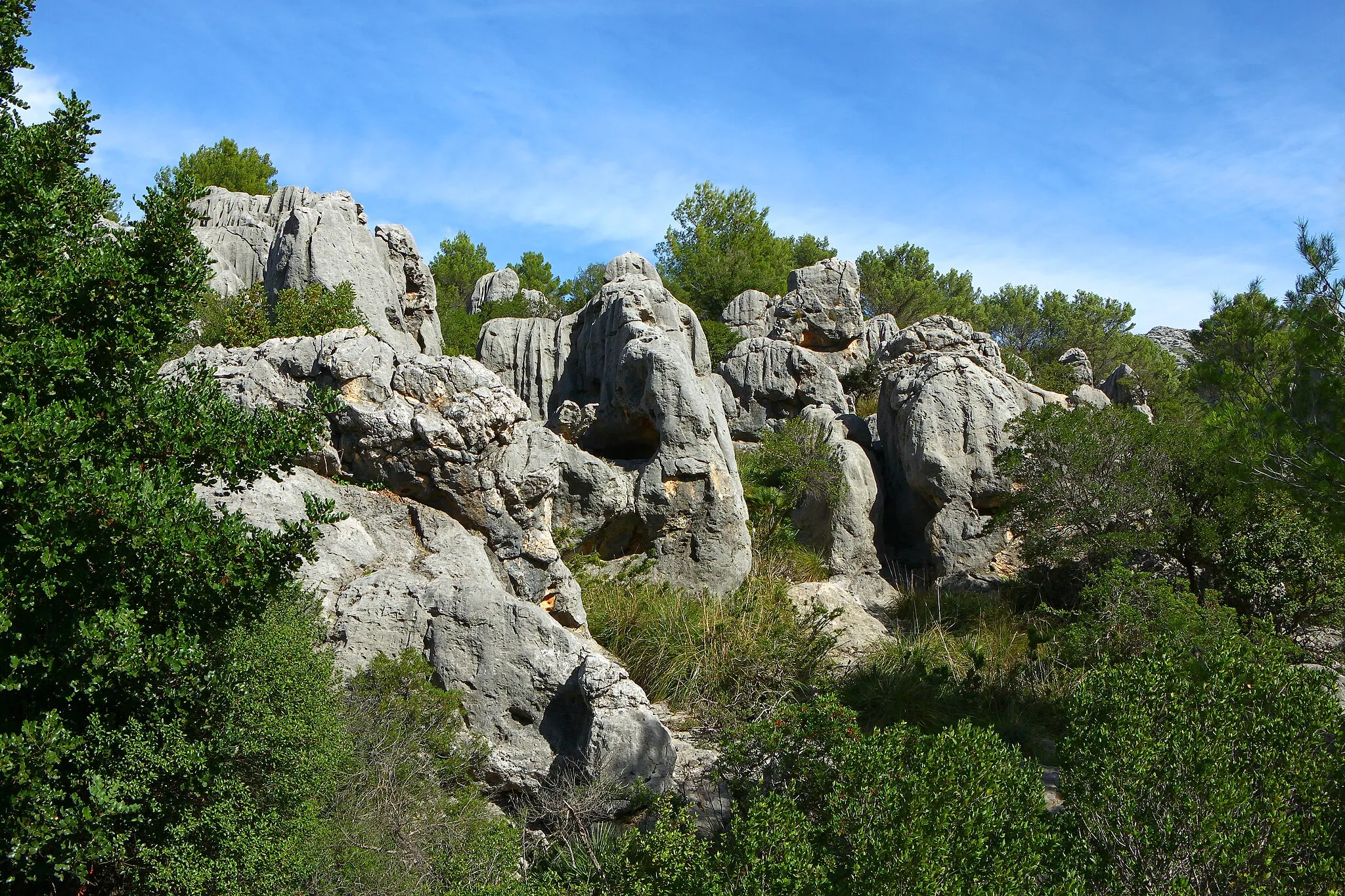 Photo showing: Landscape near El Barracar north of Caimari, Escorca,, Majorca.