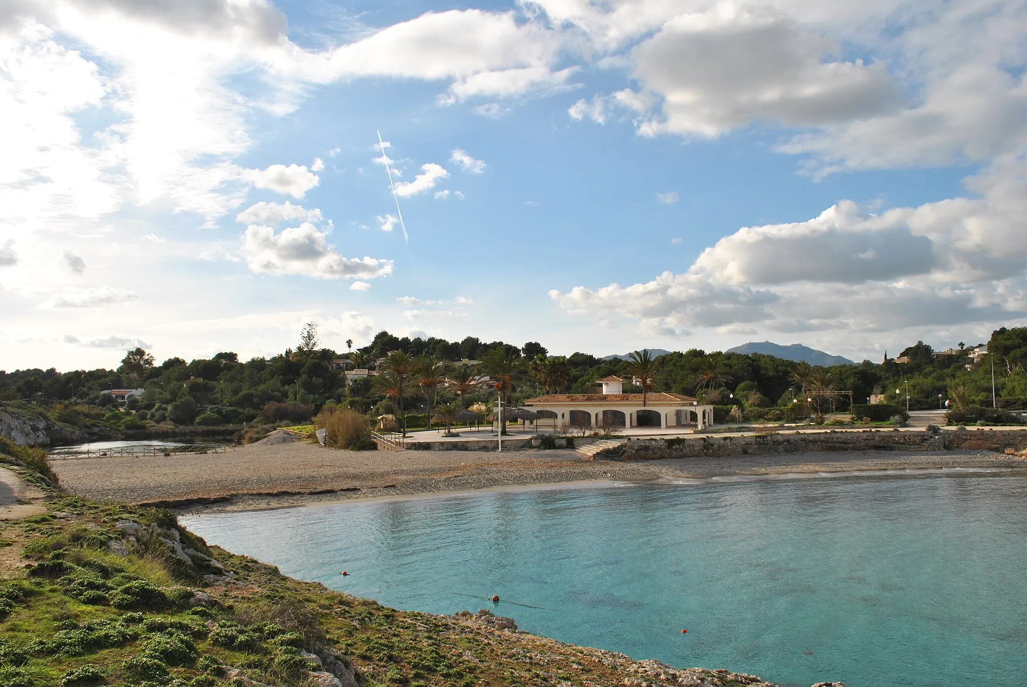 Photo showing: This is a a photo of a beach in the Balearic Islands, Spain, with id: