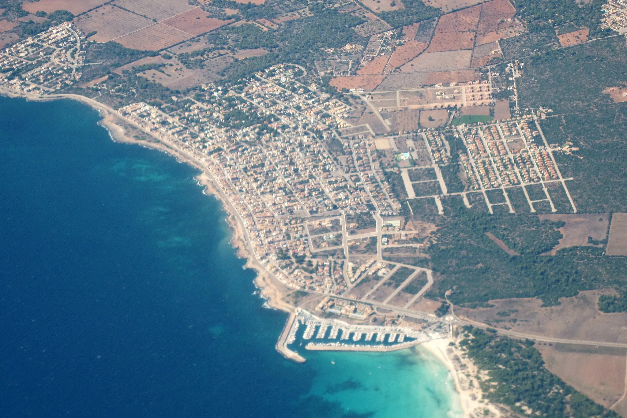 Photo showing: Luftbild von Sa Ràpita in der Gemeinde Campos, Mallorca, Spanien