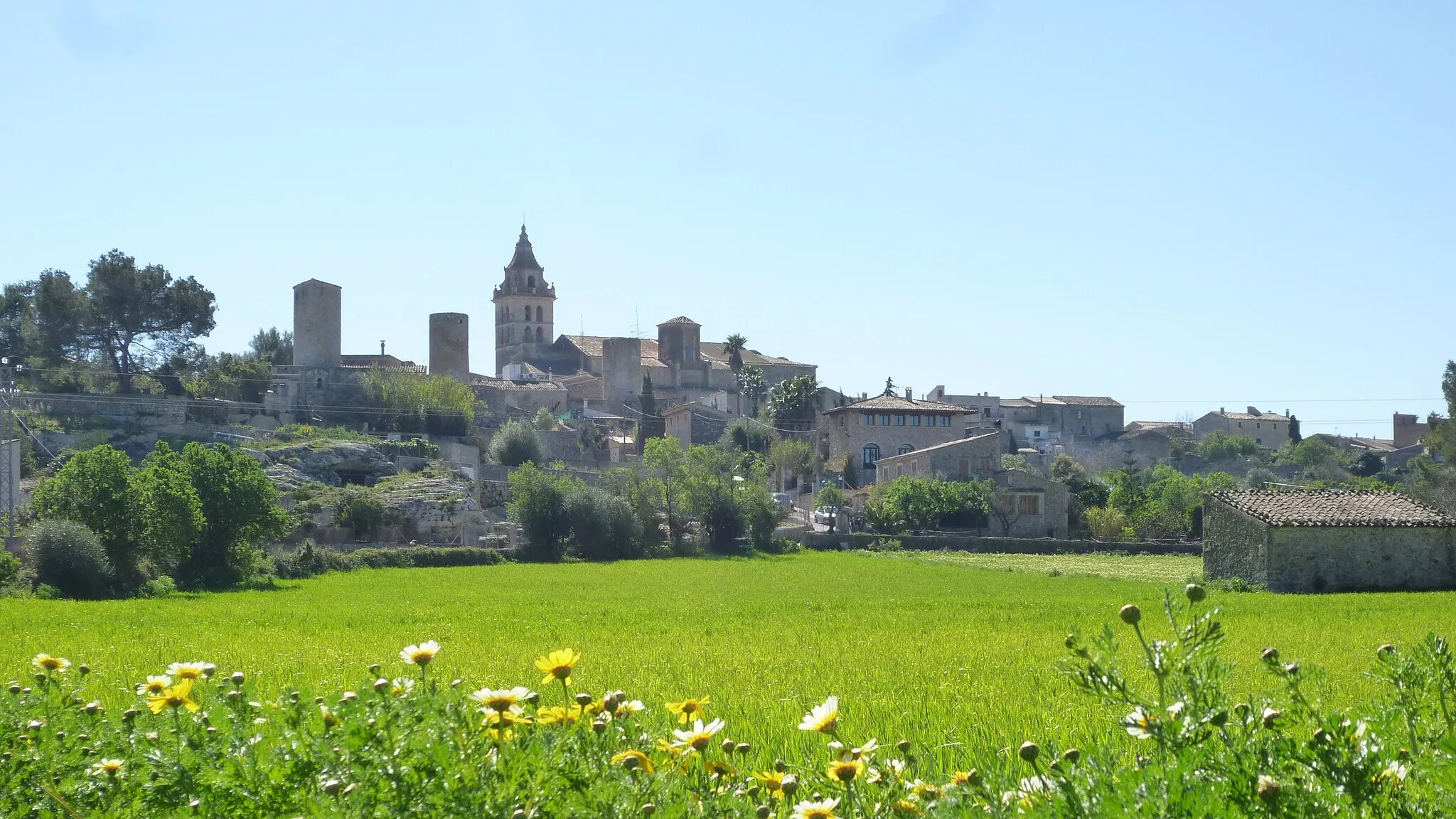 Photo showing: Blick auf die Ortschaft Sencelles; Insel Mallorca; Spanien.