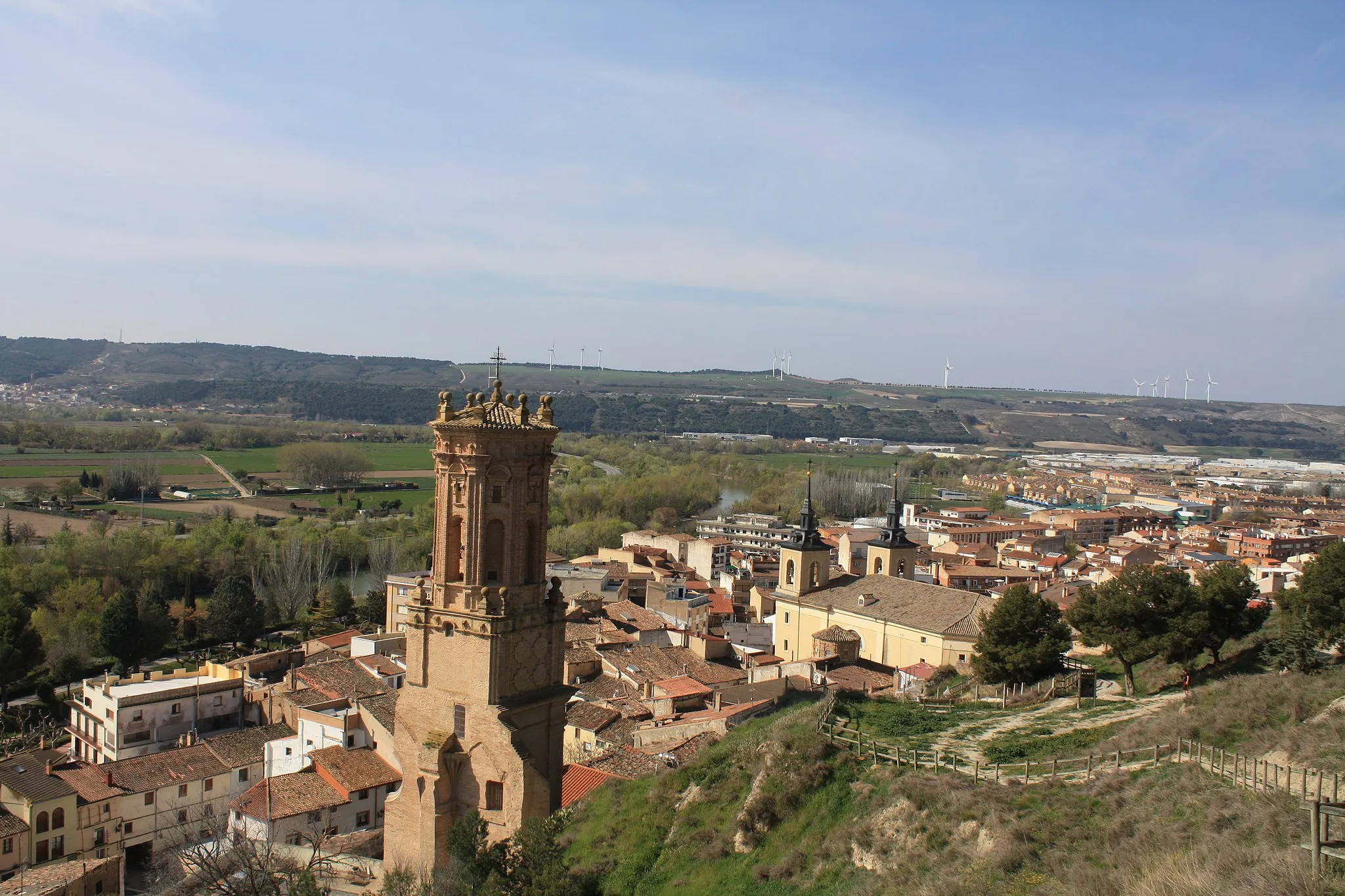 Photo showing: Foto panorámica de Peralta-Azkoien hecha desde la Atalaya