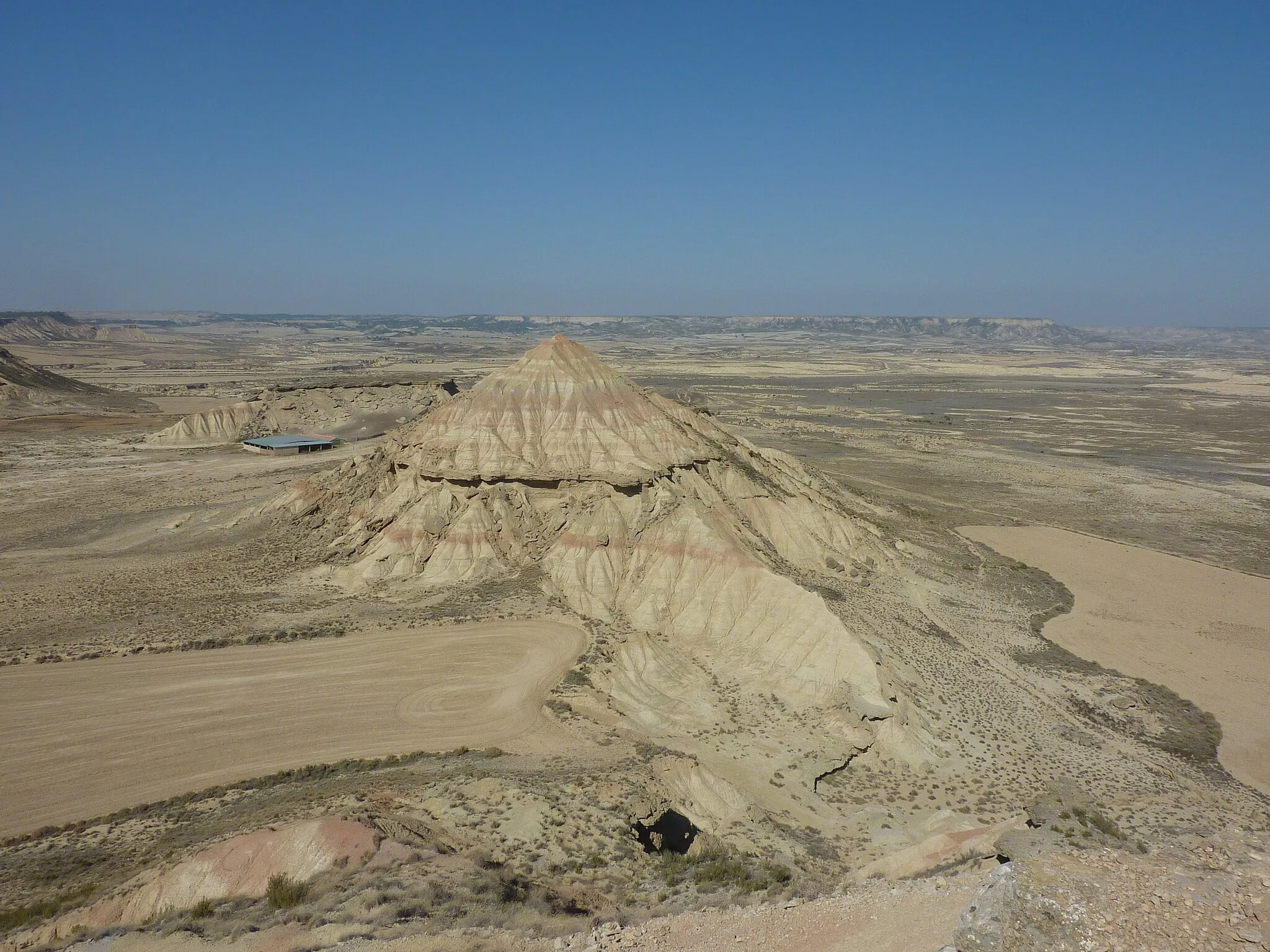 Photo showing: View of the White Bardena, Navarre, Spain