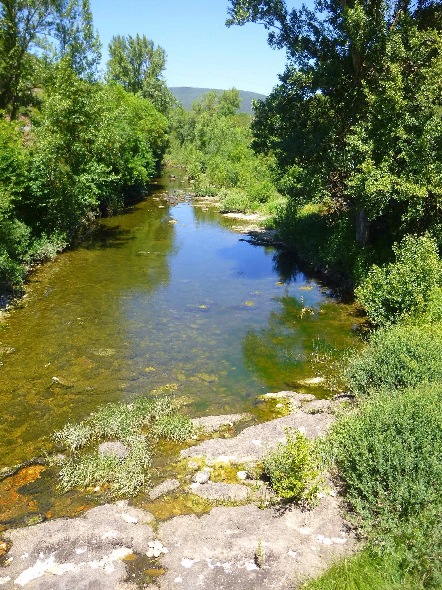 Photo showing: Río Bayas a su paso por Pobes (Ribera Alta, Álava).