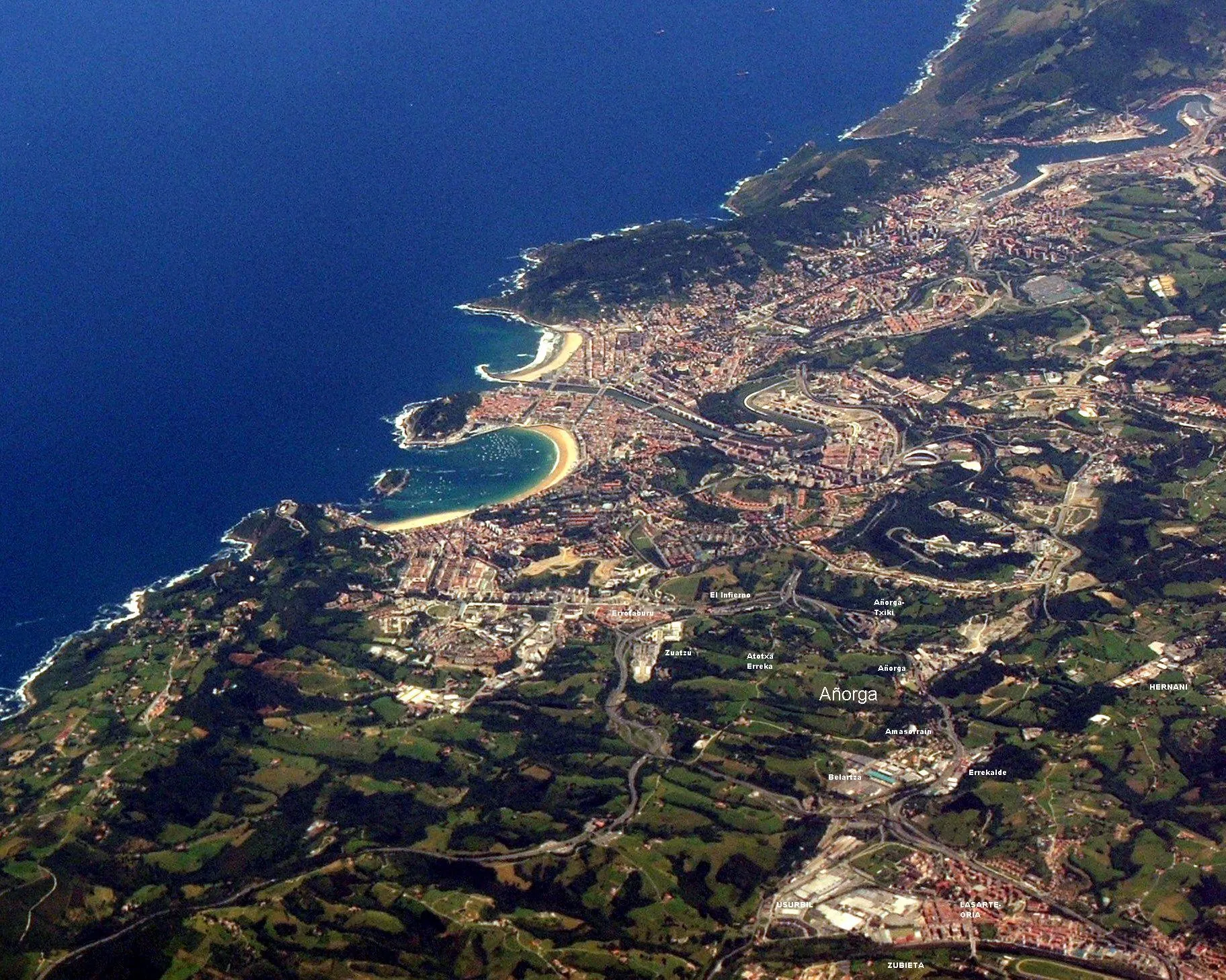 Photo showing: Añorga neighbourhood, San Sebastian, Span. Aerial view
