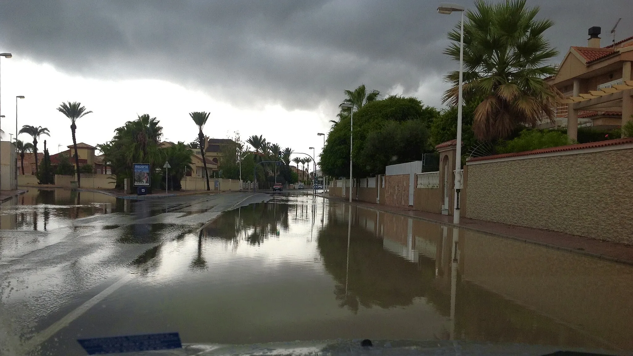 Photo showing: After the last storm, many of the streets of the city were partially flooded.

Spain. Murcia. September 2012.