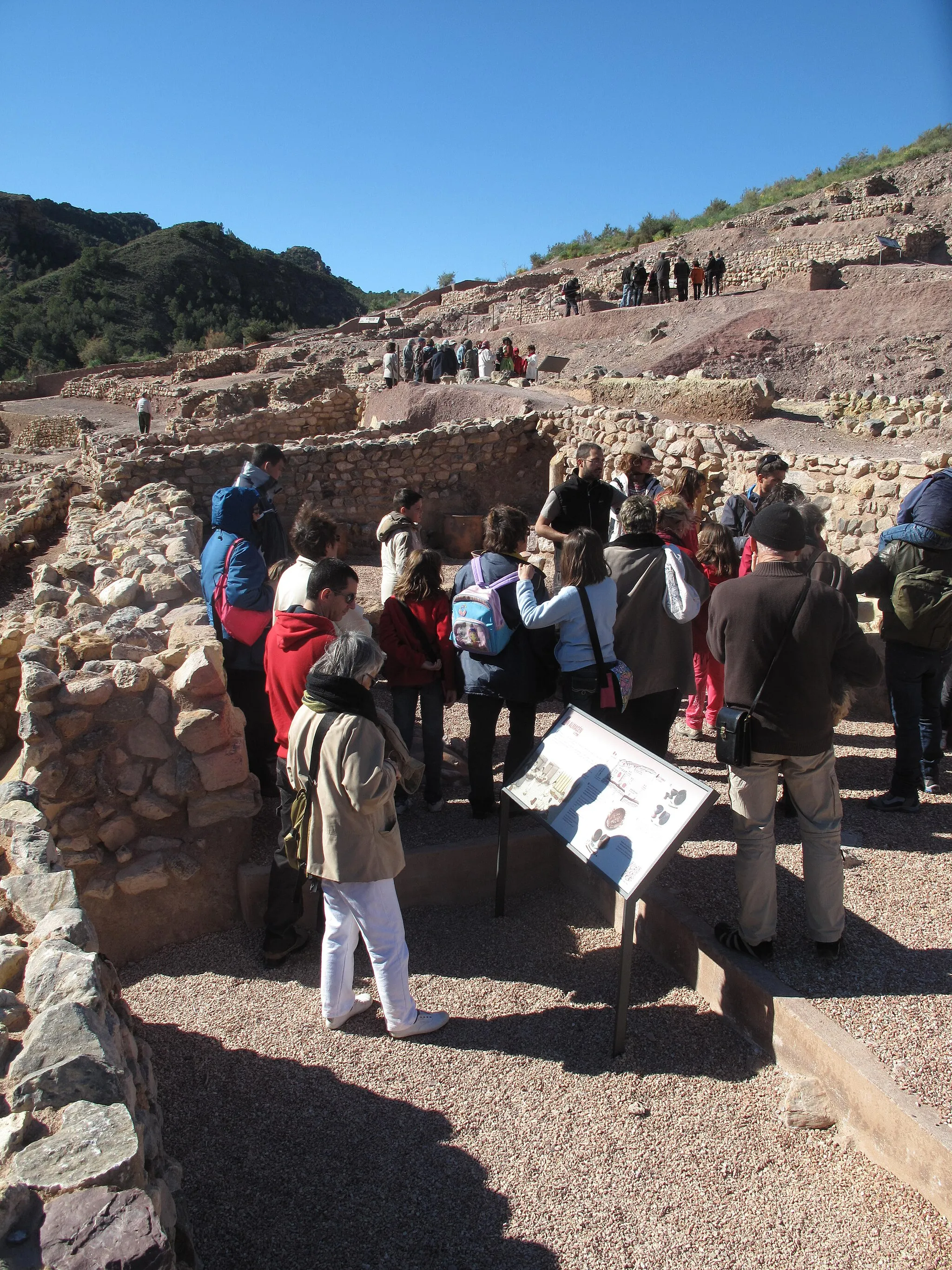 Photo showing: Visita guiada por miembros del Proyecto La Bastida por el piedemonte una vez restaurado.