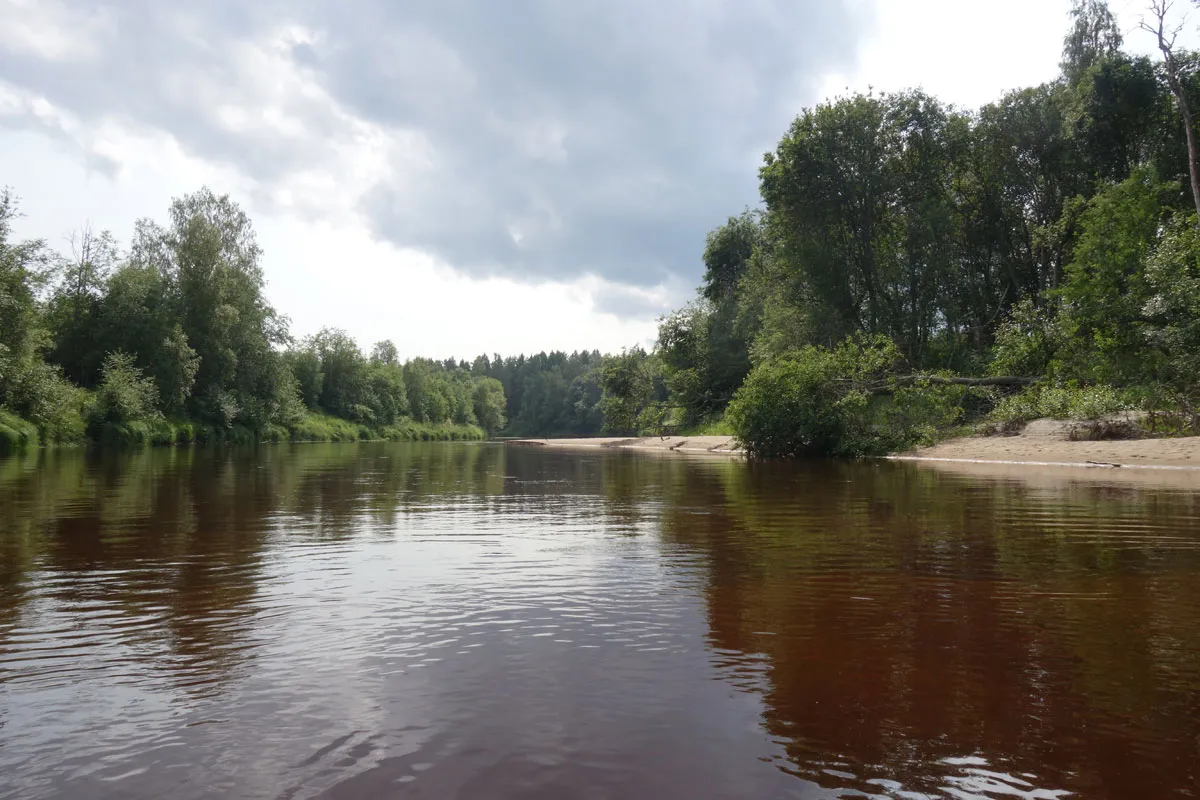 Photo showing: River Lögdeälven downstream the bridge in Mo.