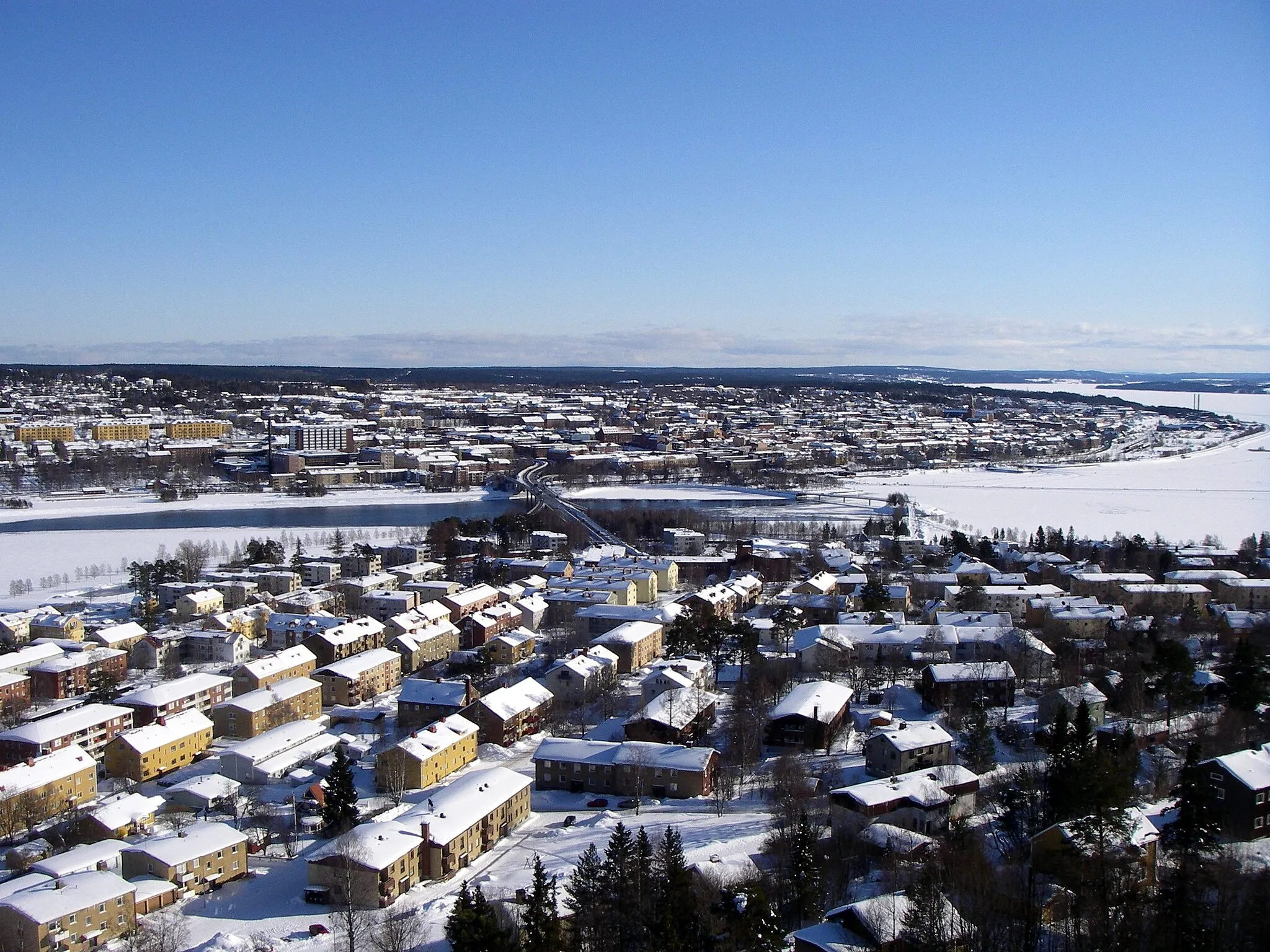 Photo showing: Östersund seen from Frösön, Jämtland, Sweden.