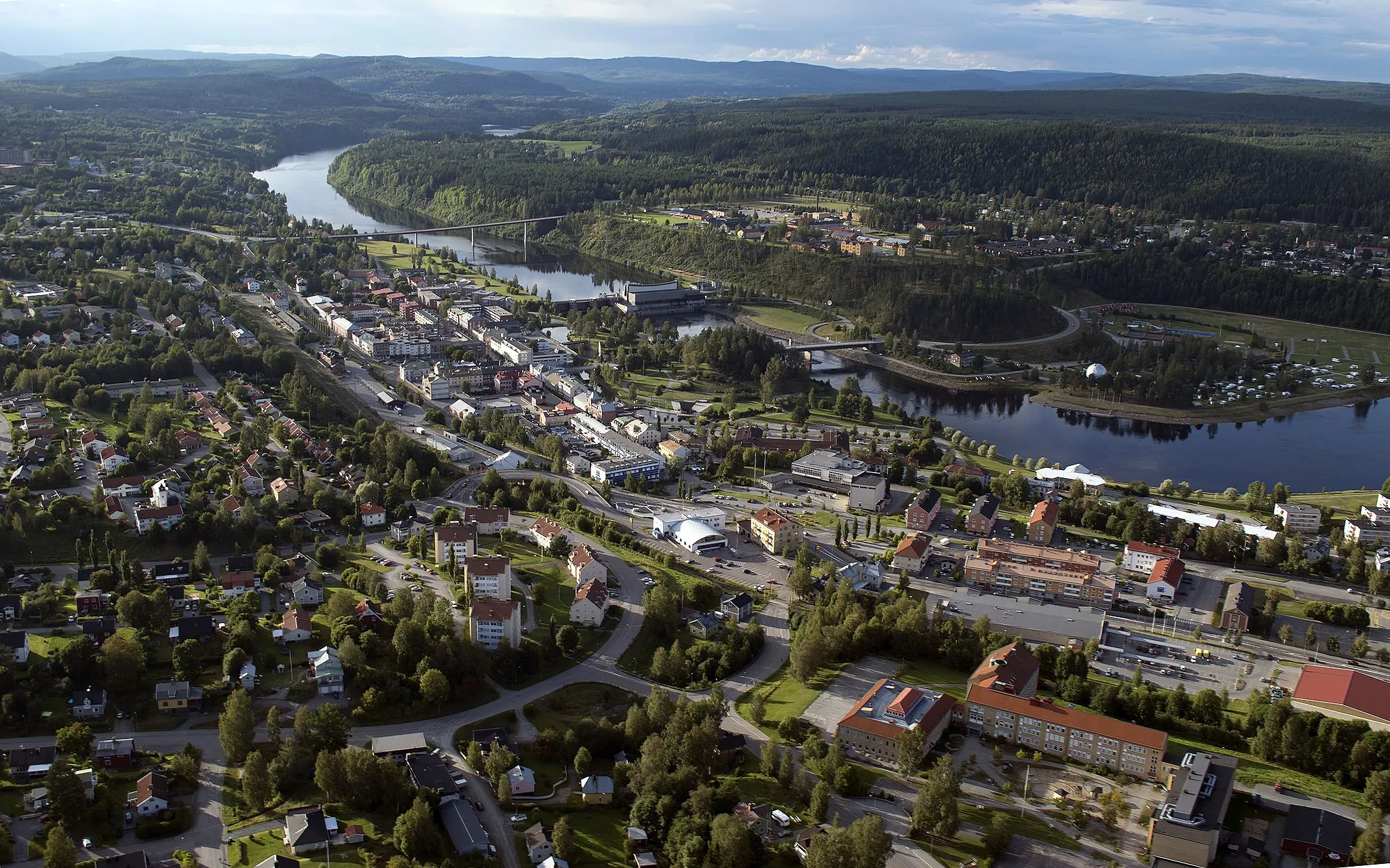Photo showing: Central Sollefteå, seen from above in August 2014.