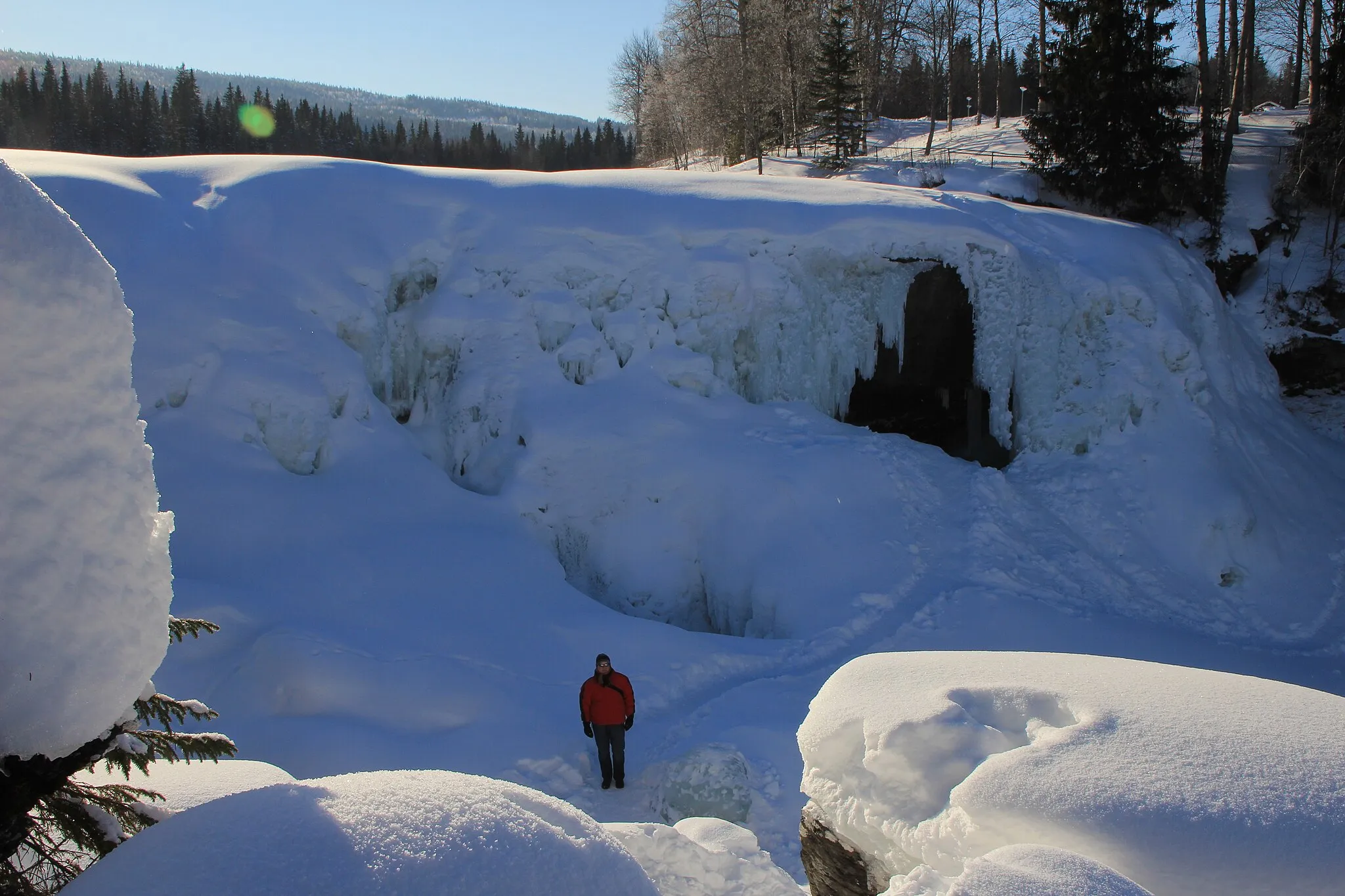 Photo showing: Frozen Ristafallet (Jämtland, Sweden) in Feruary