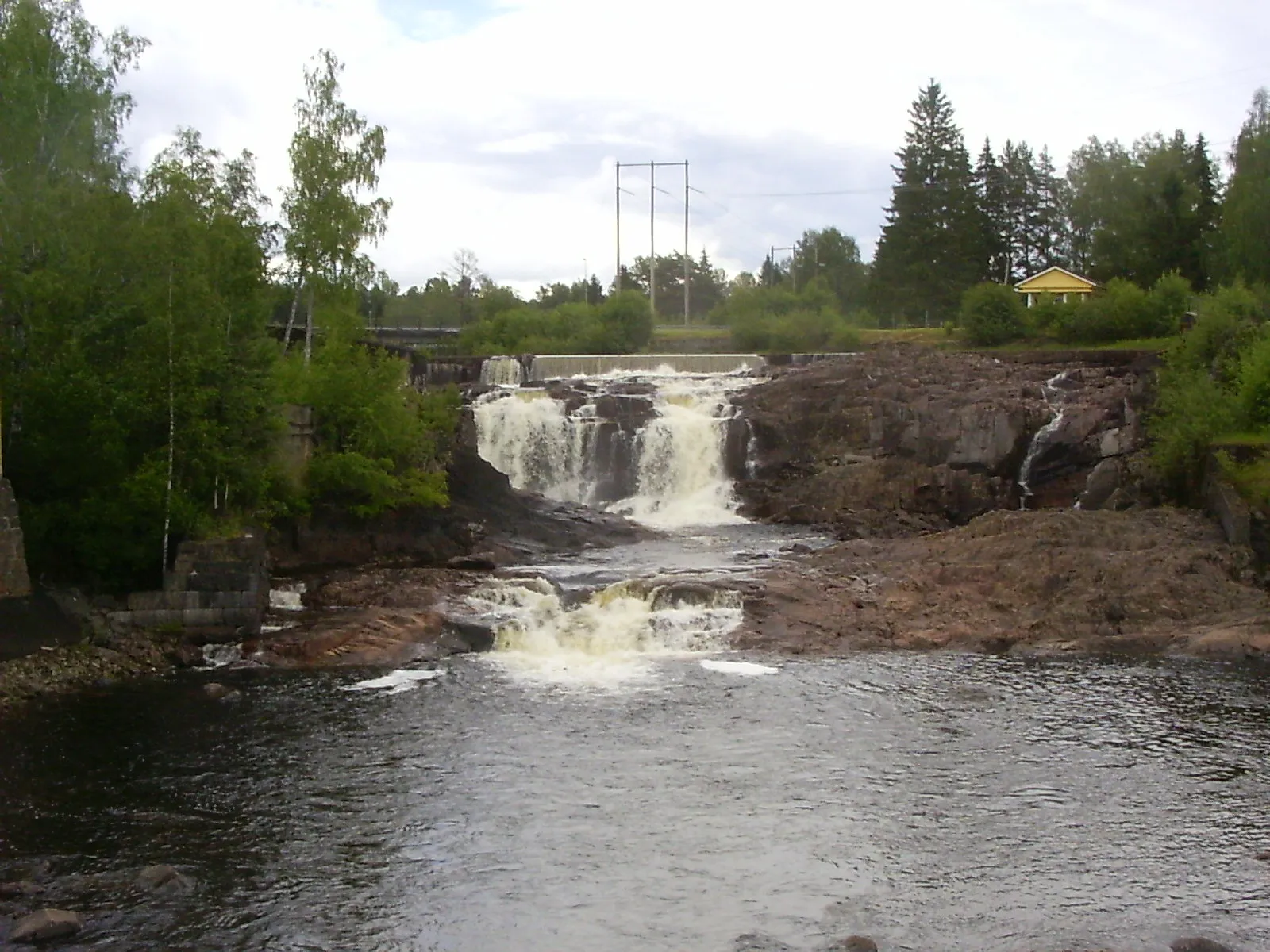 Photo showing: Munkfors, Laxholmen, oostelijke waterval van de Klarälv