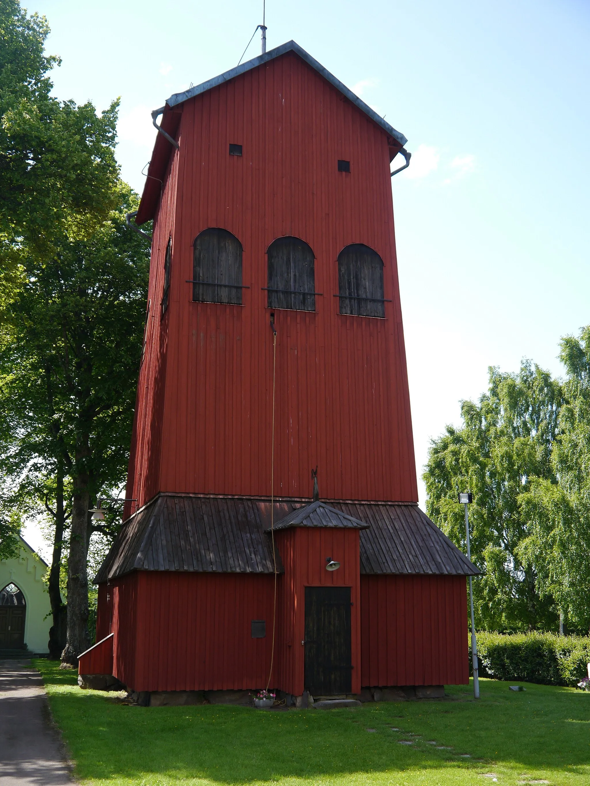 Photo showing: Bell tower of the church, Vika, Dalarna Province, Central Sweden