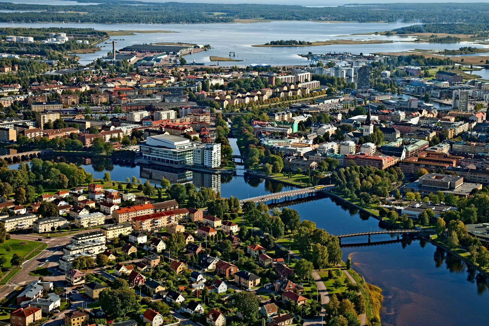 Photo showing: Flygfoto över Karlstad