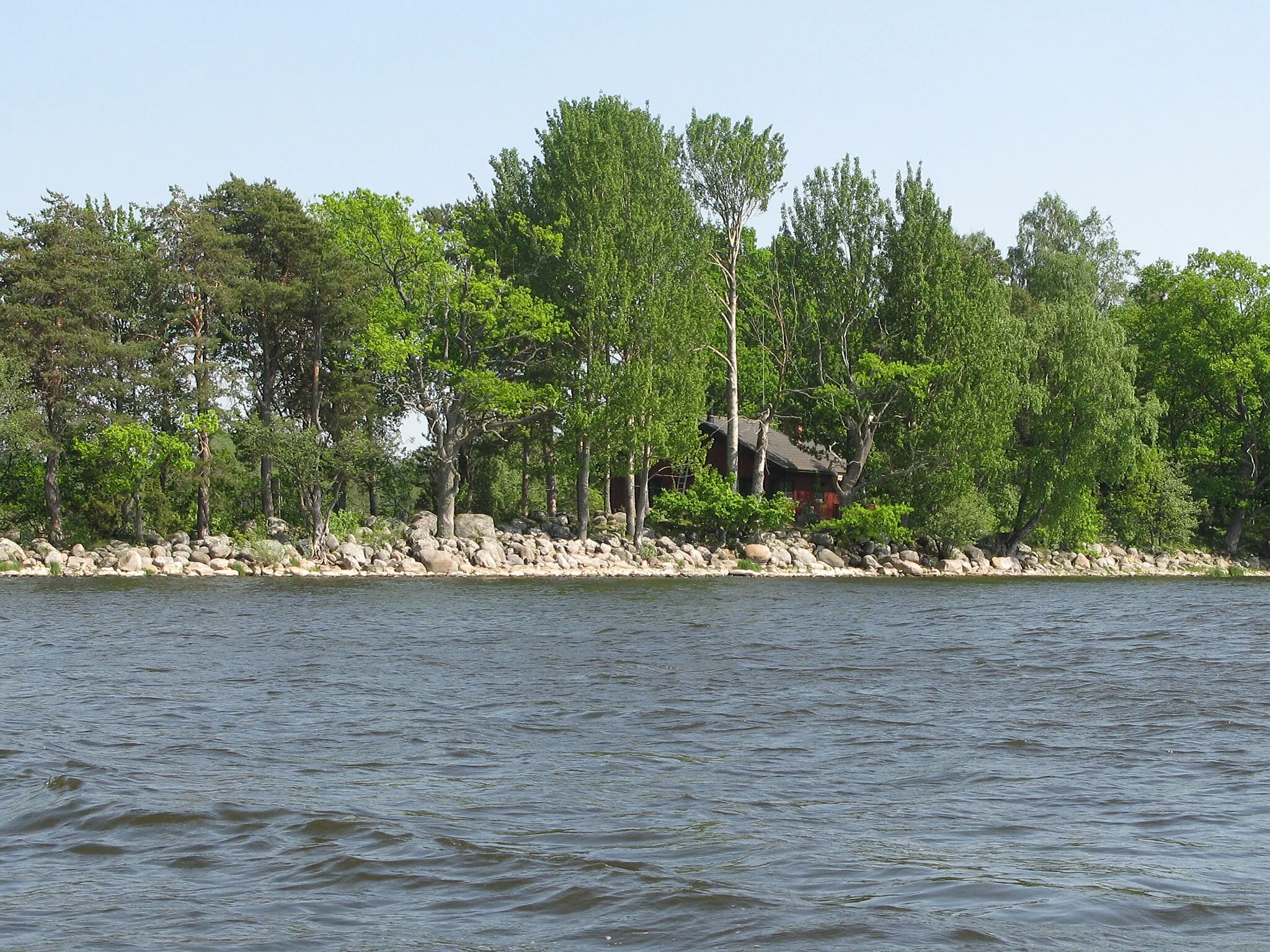 Photo showing: Bonäs udde sett från sjön Glan