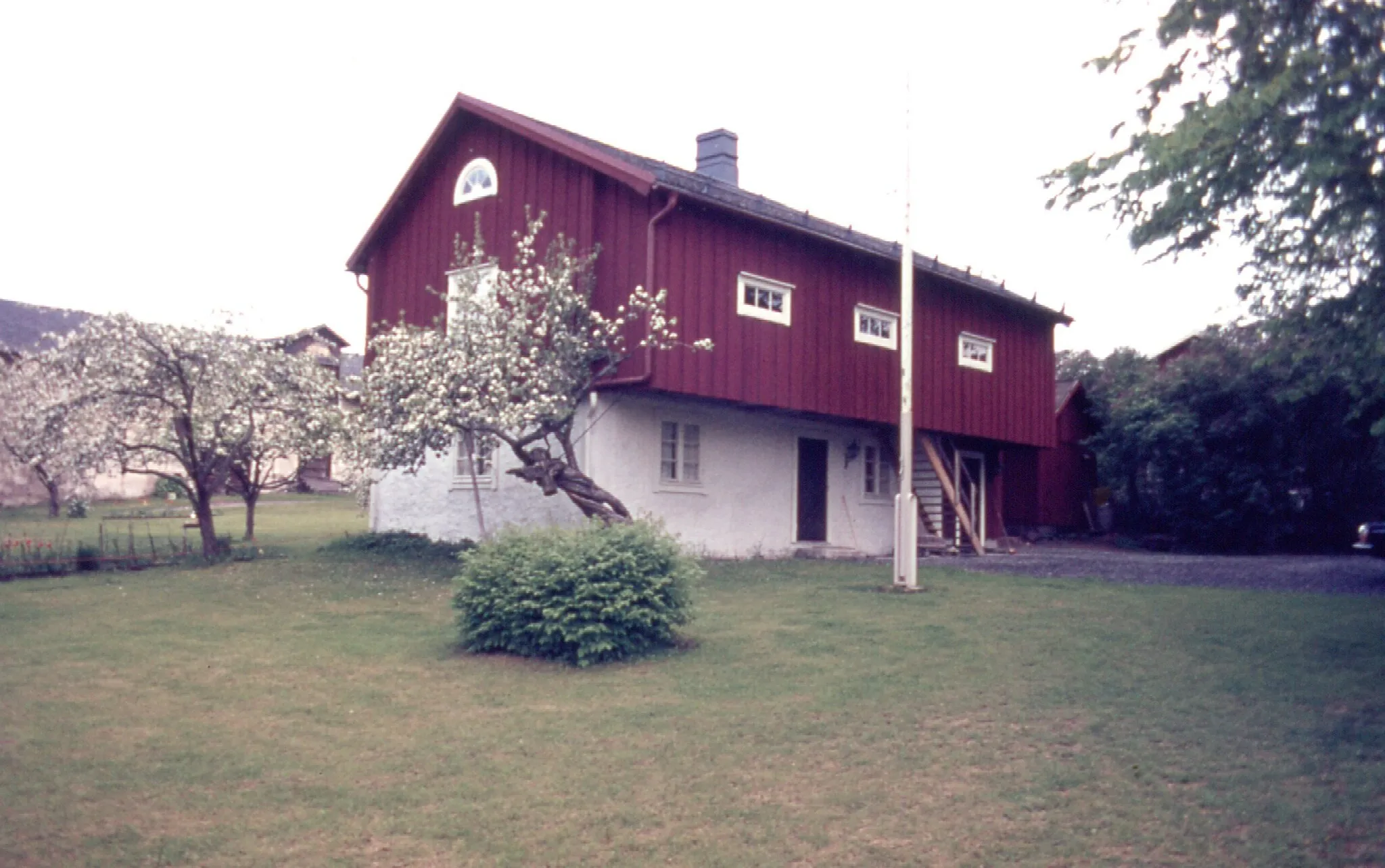 Photo showing: I had a marvelous room on the second floor of this lovely out-building. I slept in a bed piled high with duvets.