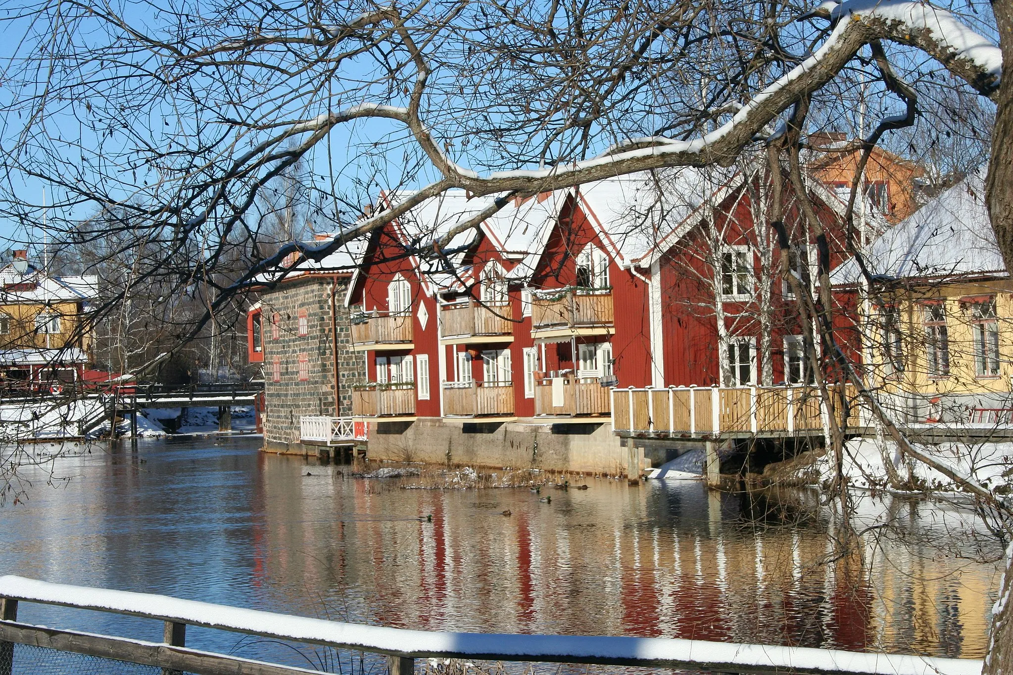 Photo showing: Faluån på vintern