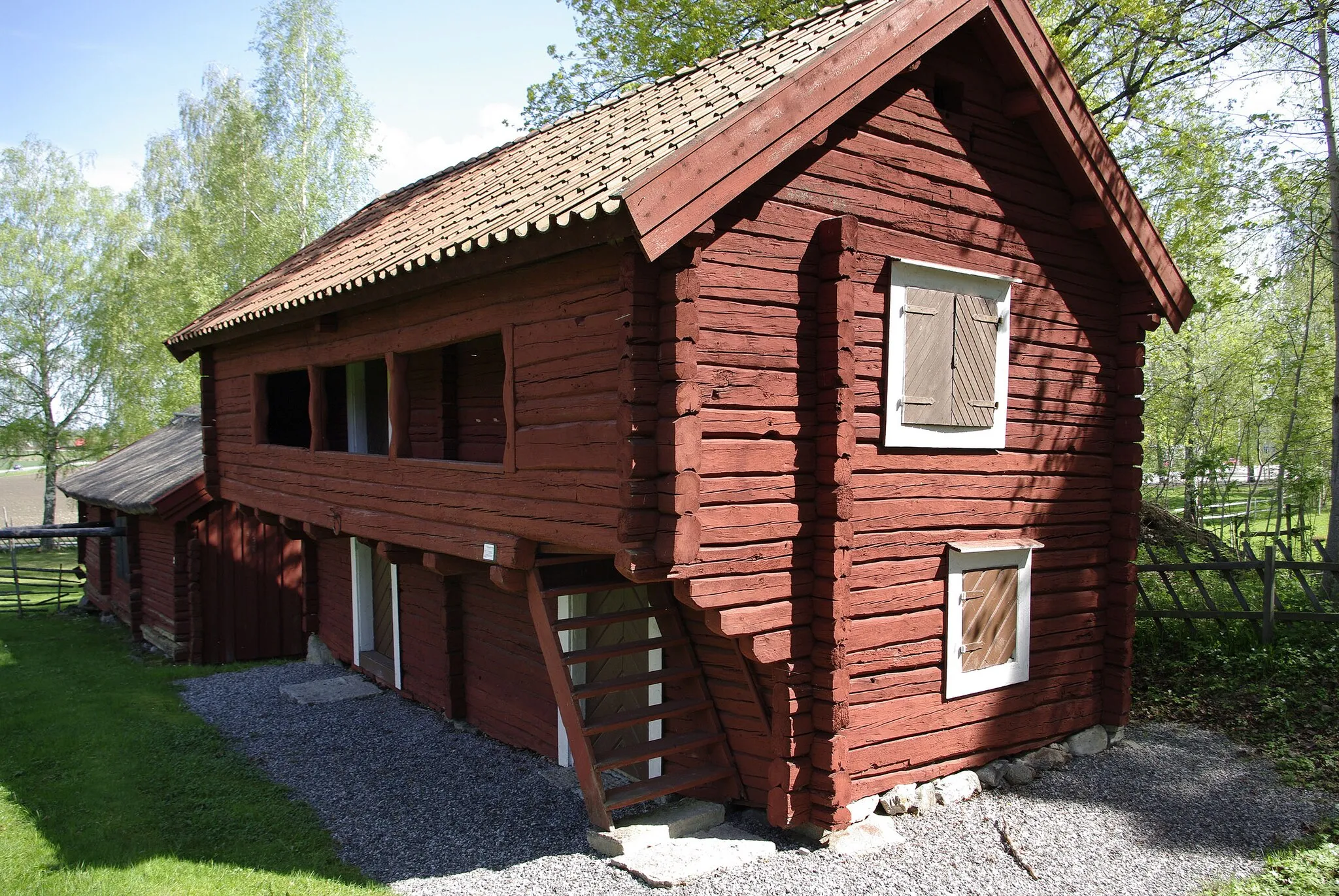 Photo showing: Old house from Regional history museum of Gällersta in Sweden.