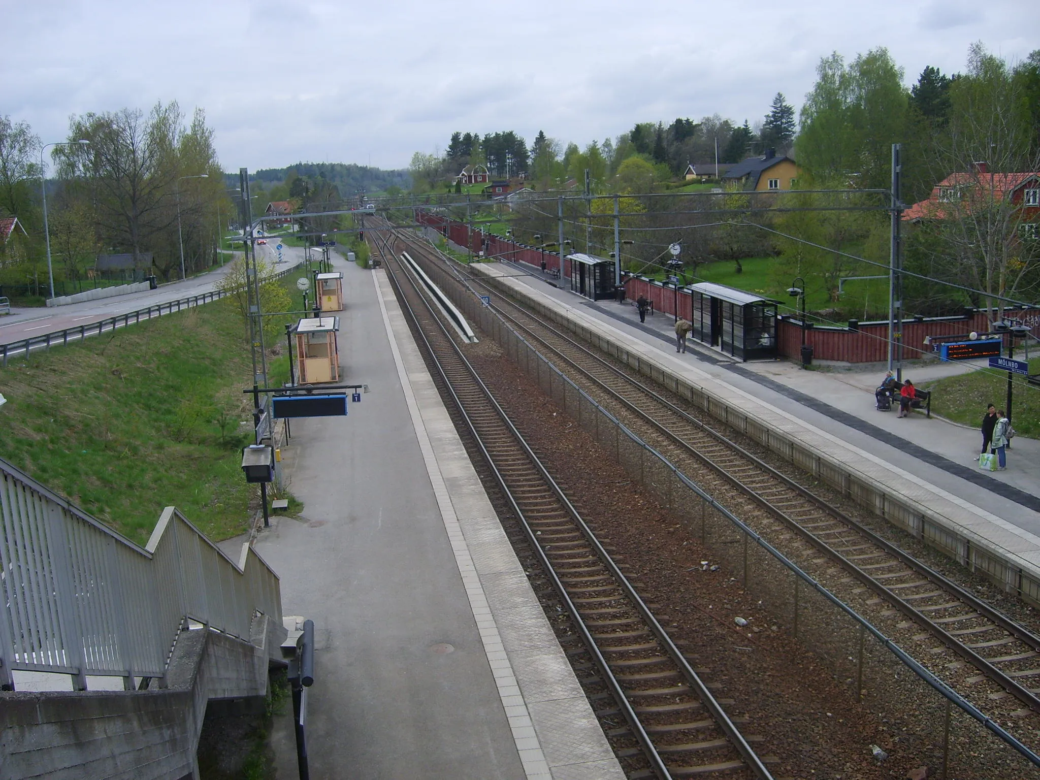 Photo showing: Train station in Mölnbo outside Södertälje in Sweden.