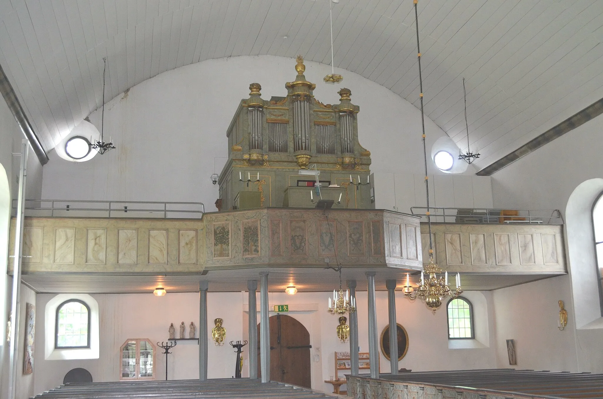Photo showing: Grebo kyrkas orgelläktare