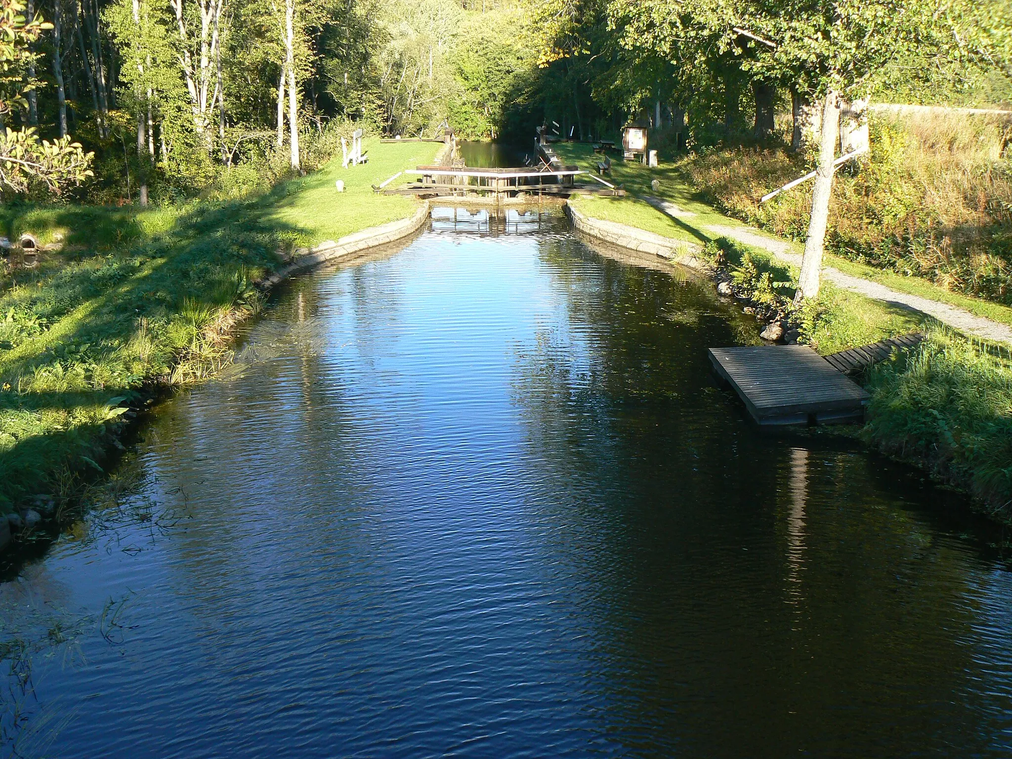 Photo showing: Kinda Canal, Sweden, at Hovetorp.