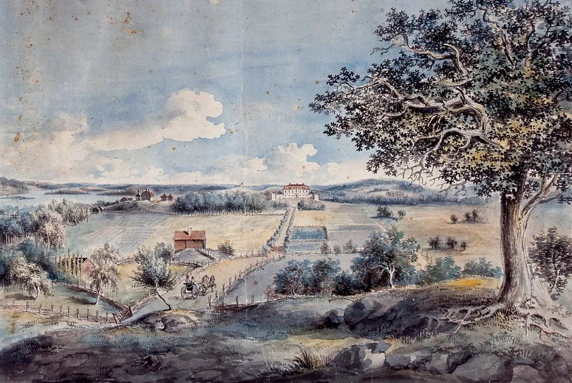 Photo showing: Heby gård, Södermanland, akvarell av Per Nordquist