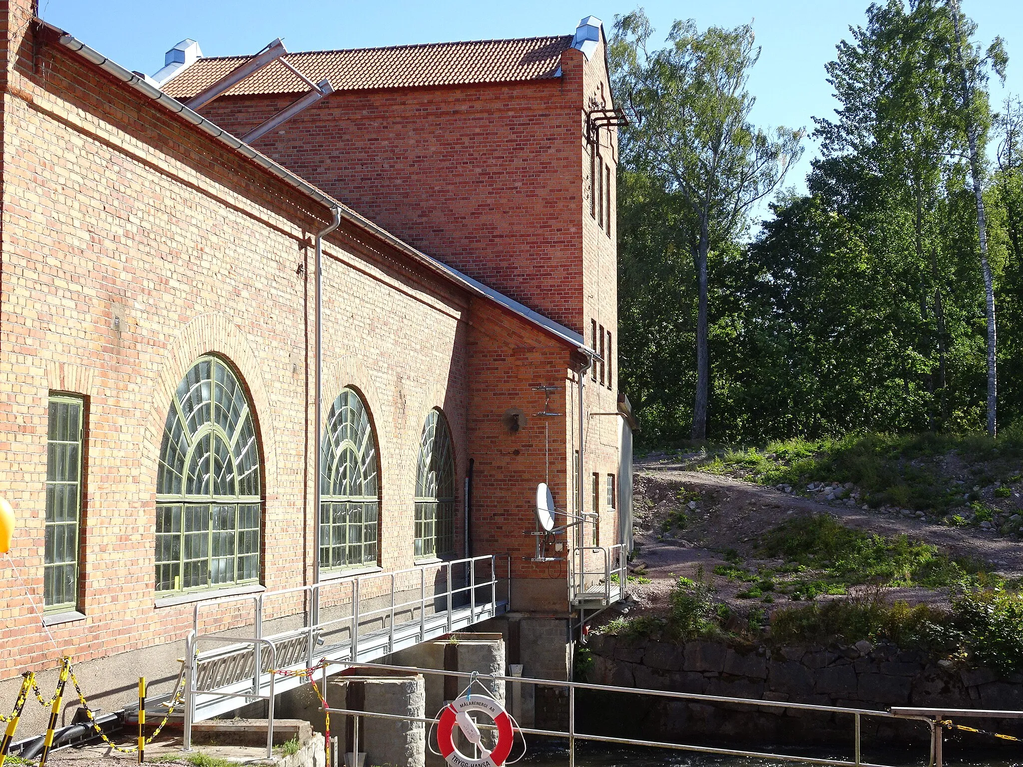 Photo showing: Västerkvarn hydroelectric power station. Built 1915, upgraded 2016. Located in Mölntorp Sweden