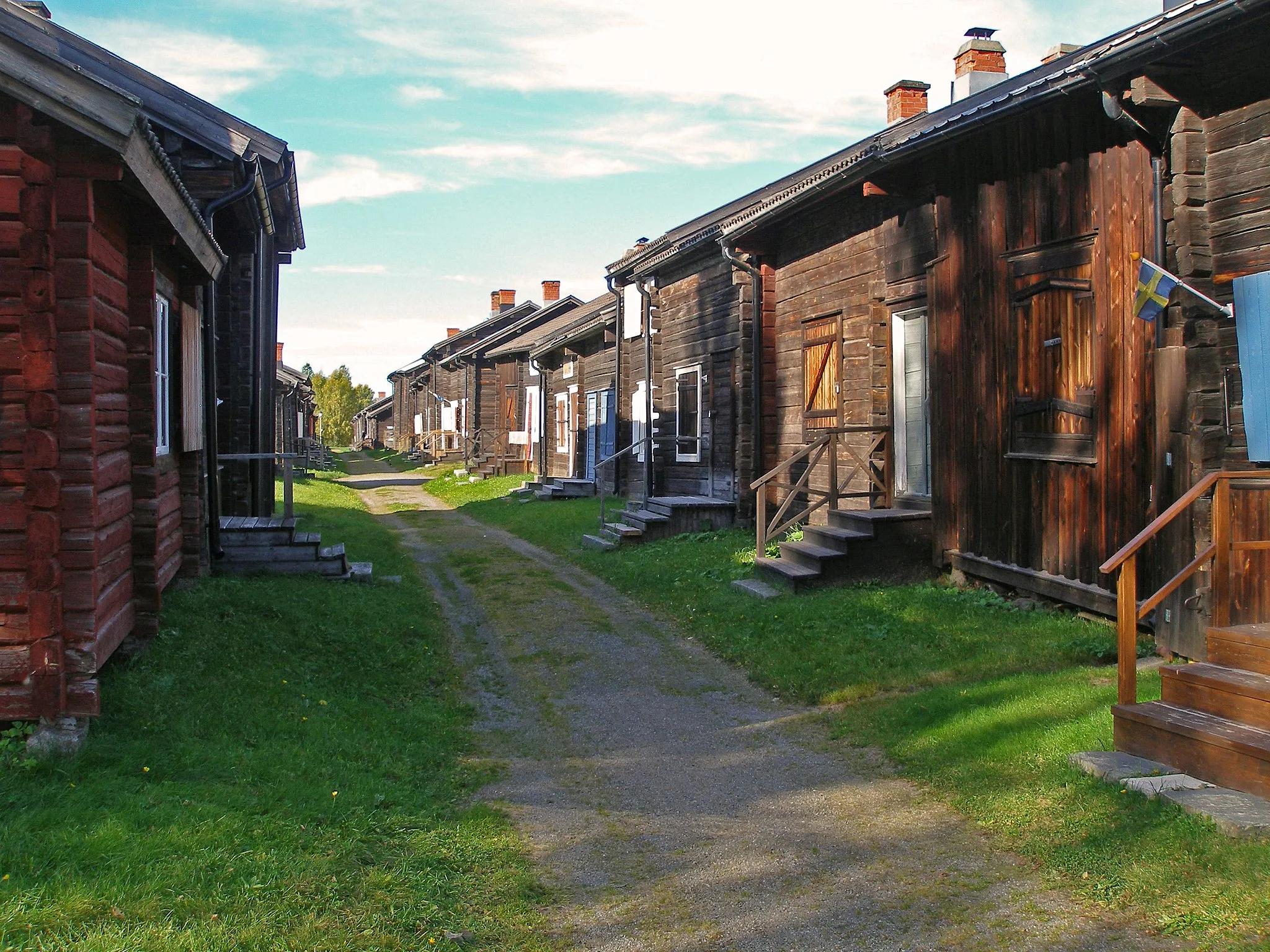 Photo showing: Bonnstan, church cottages in Skellefteå.