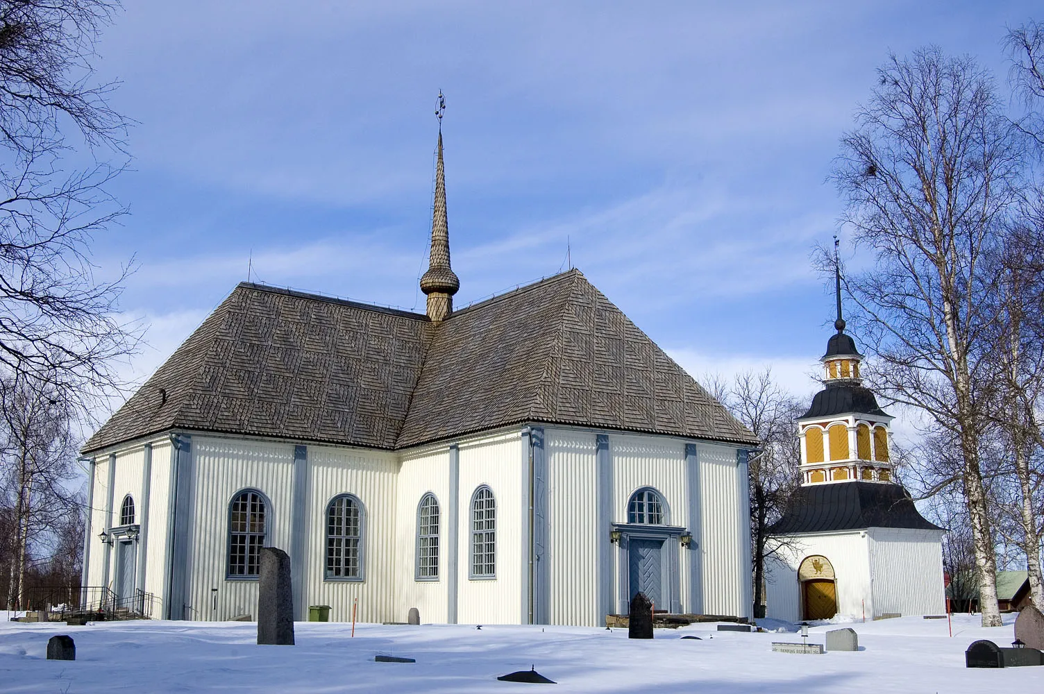 Photo showing: Karl Gustav Church in Karungi, Haparanda, Sweden.