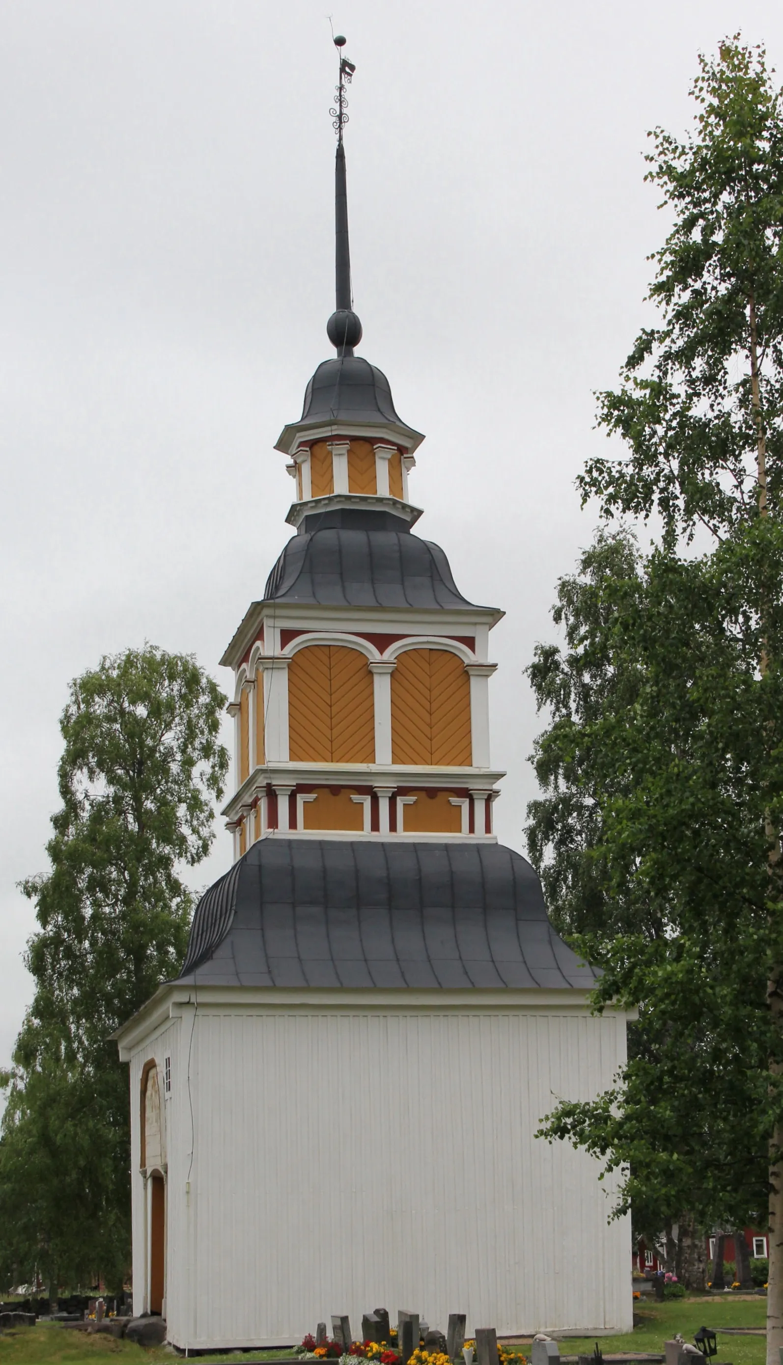 Photo showing: Karl Gustavs church, bell tower, Karungi, Haparanda, Sweden.