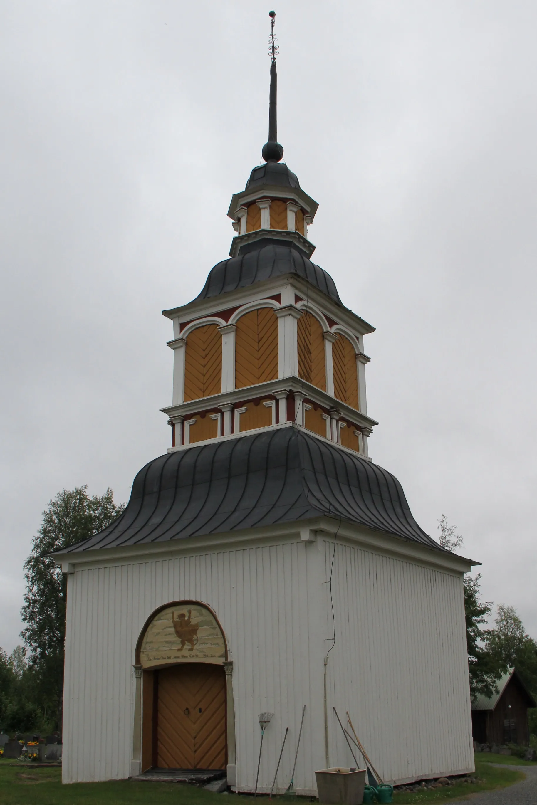 Photo showing: Karl Gustavs church, bell tower, Karungi, Haparanda, Sweden.