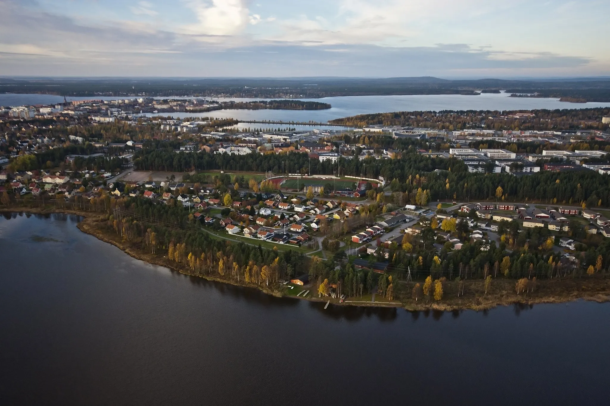 Photo showing: Flygfoto över bostadsområdet Bergviken i Luleå