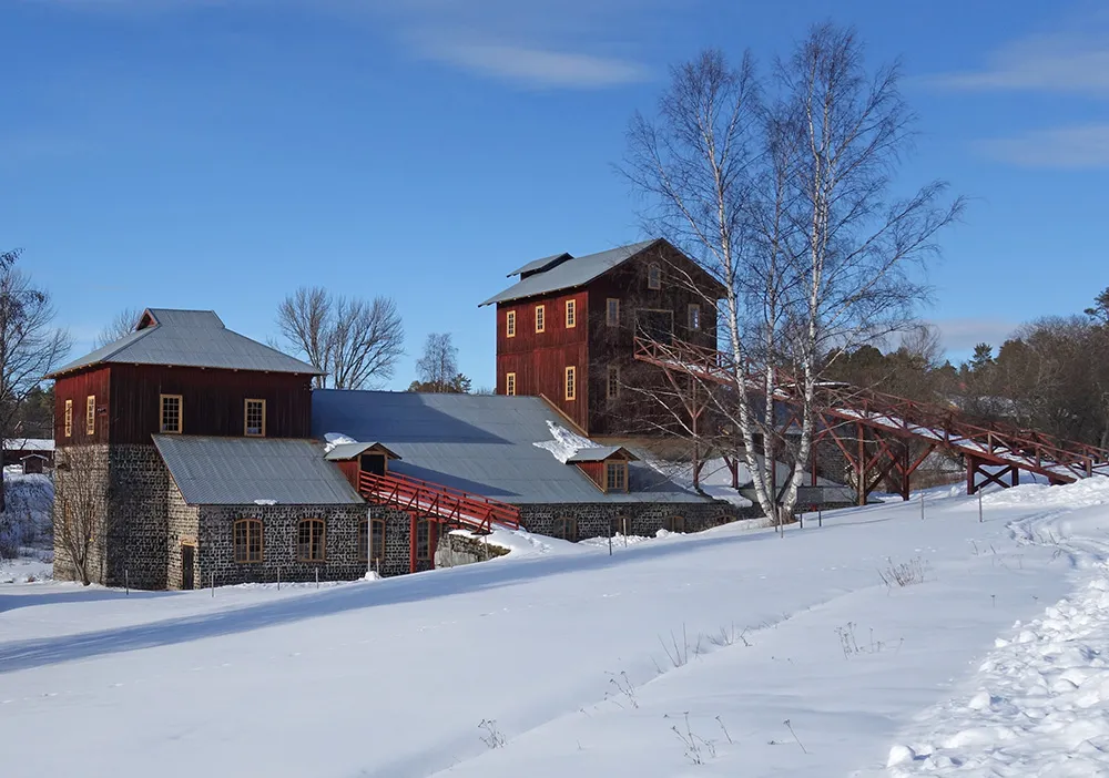 Photo showing: The blast furnace at Olofsfors Ironworks.